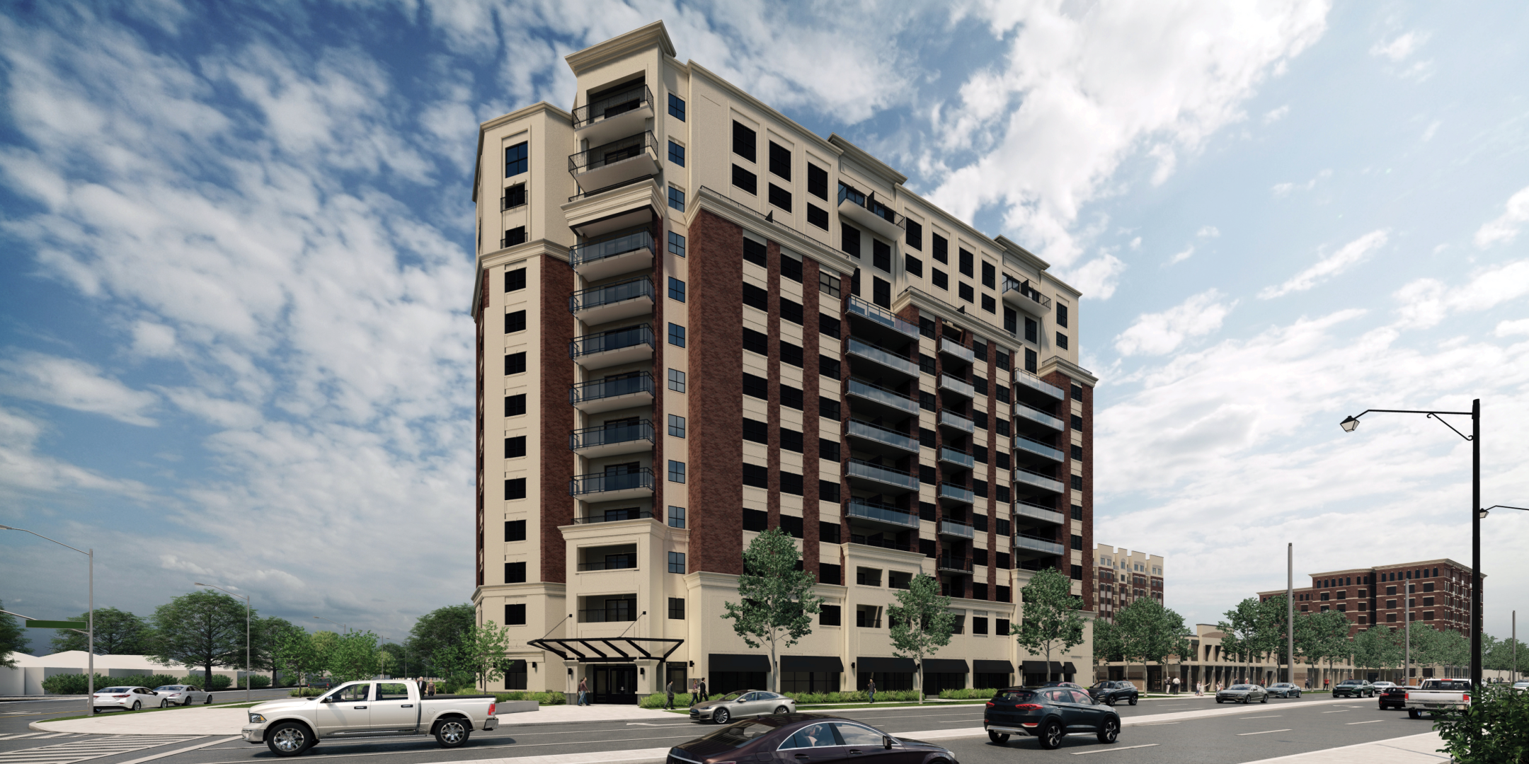 5991 Main Street Building Rendering - 14 Storeys