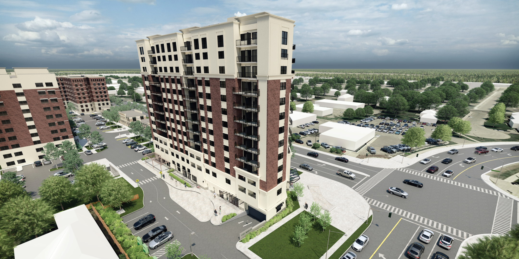 5991 Main Street Building Rendering - 14 Storeys