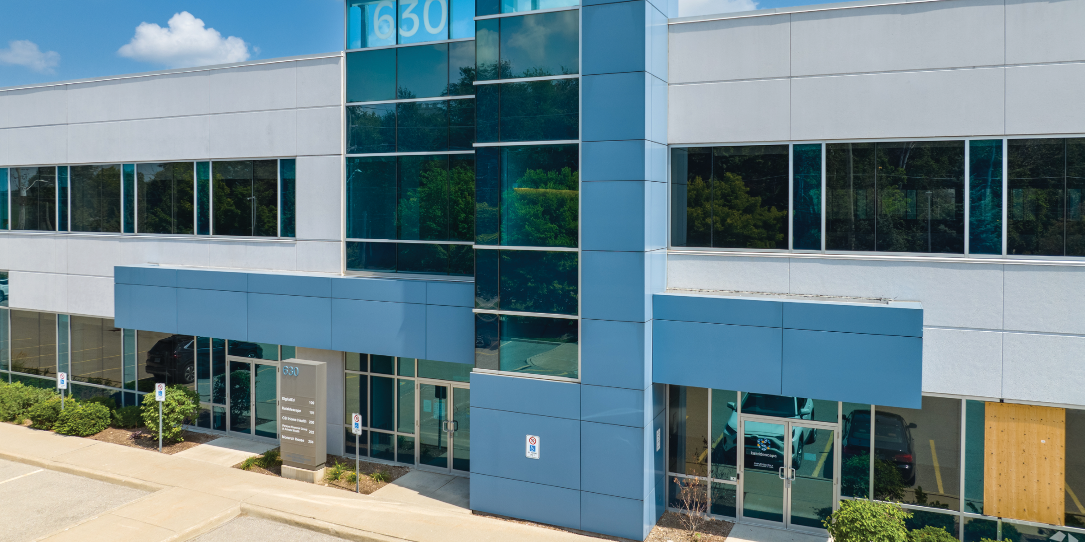 Front entrance of 630 Weber Street N Office Building