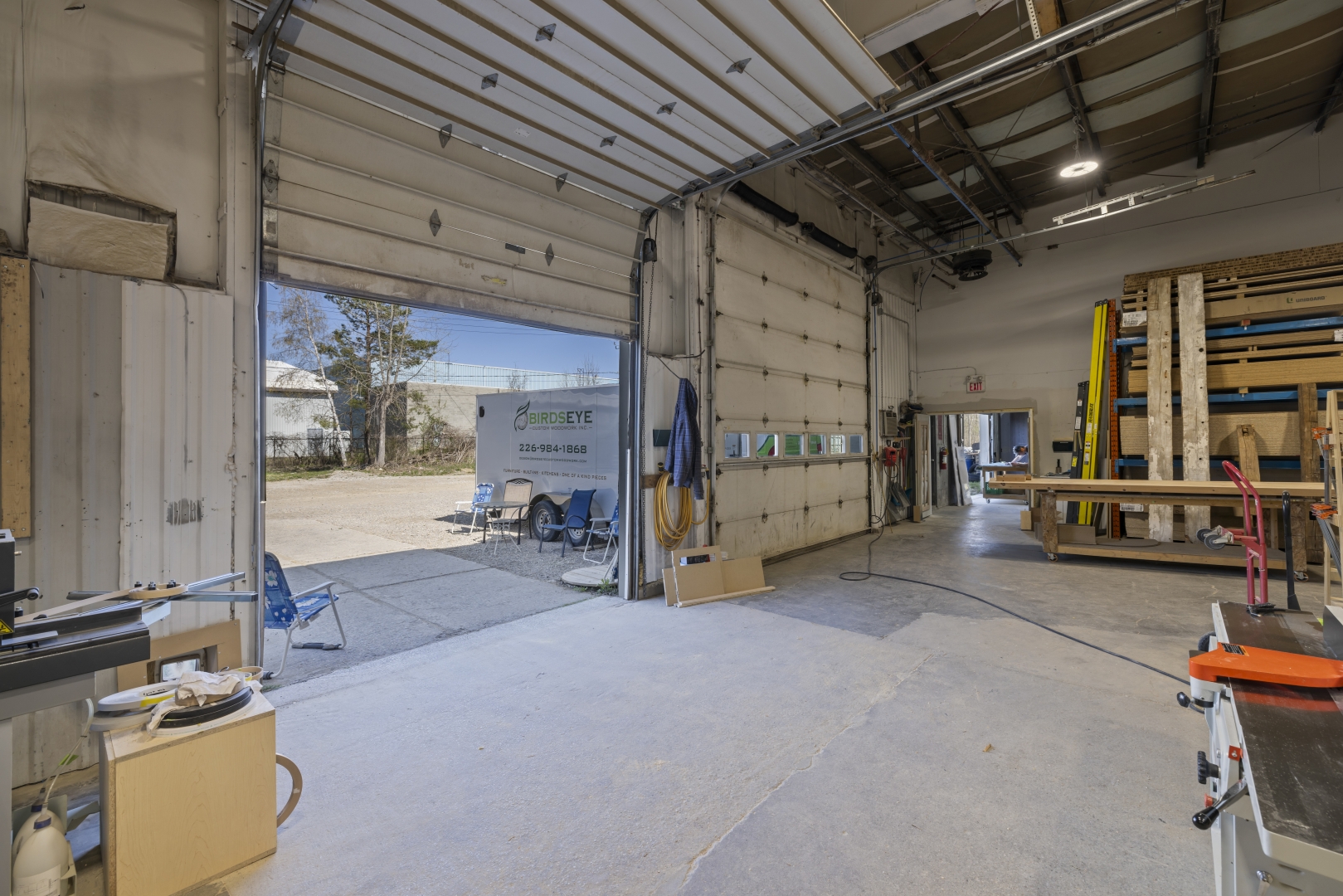 1 Firestone Road inside warehouse with two shipping doors 