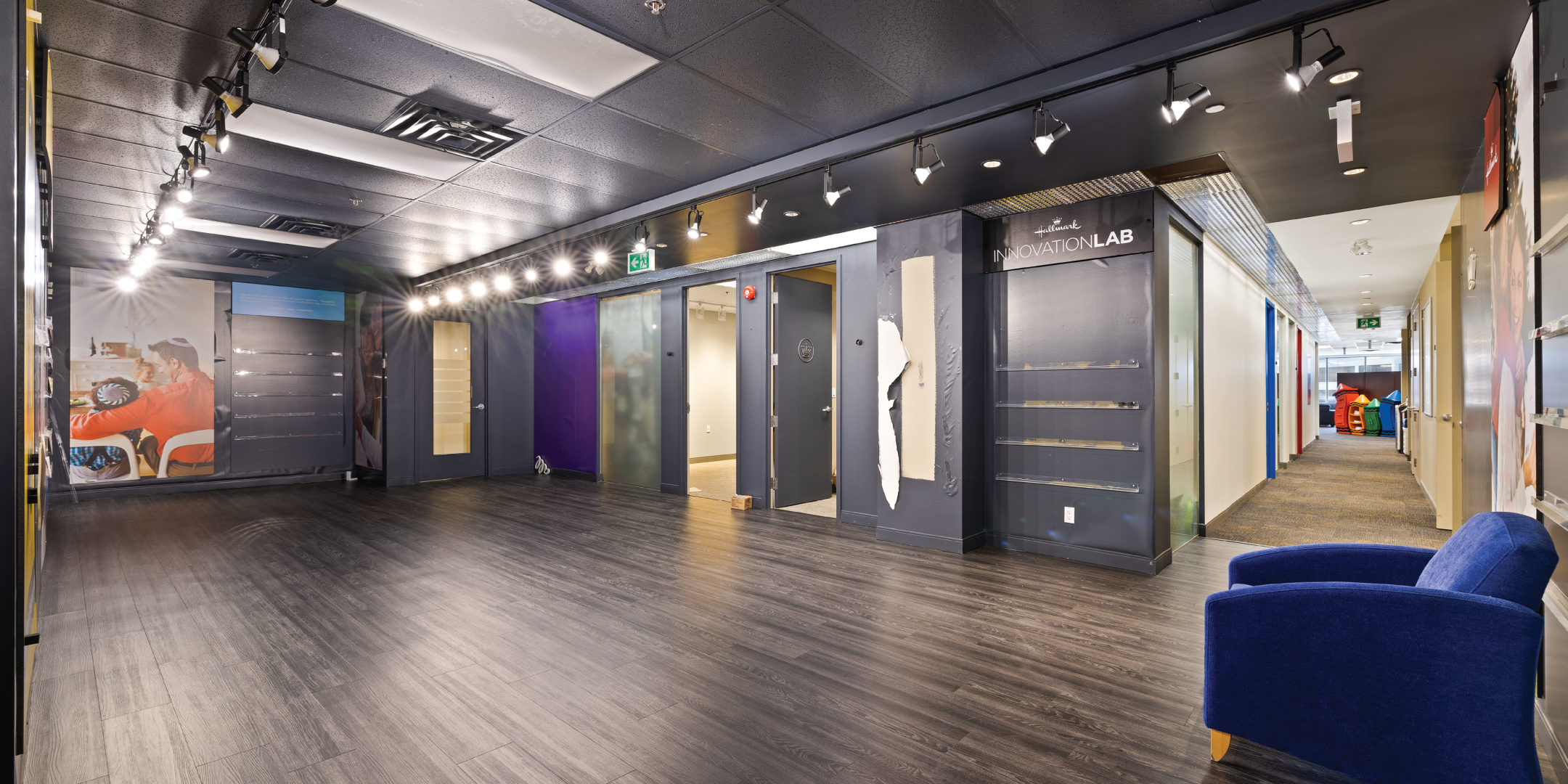 innovation lab area with breakout rooms