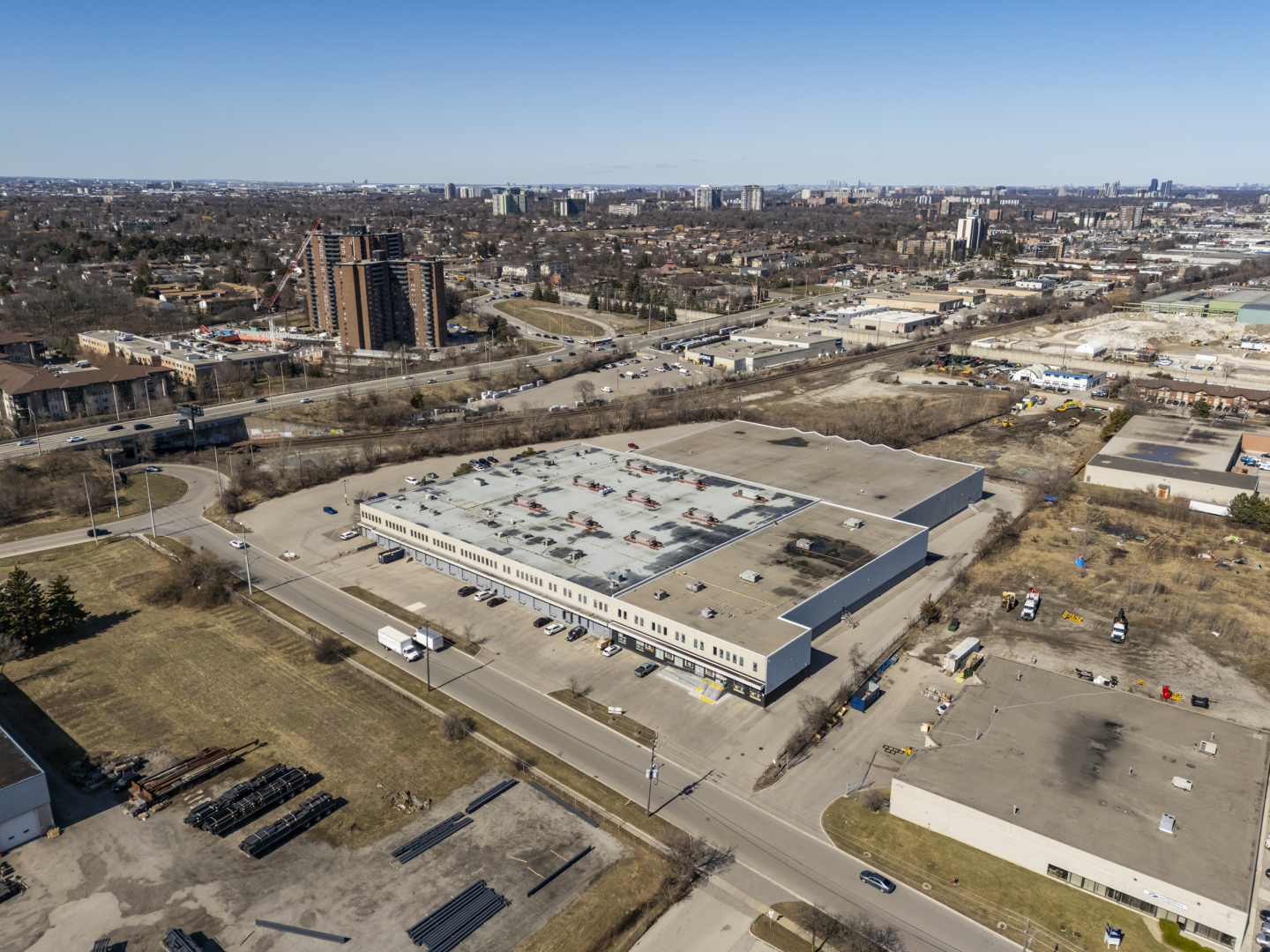 560 Hensall Circle aerial view of whole building and surrounding area