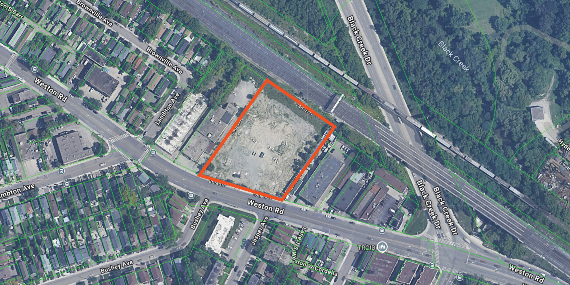 955-969 Weston Road Development Land with Property Outline