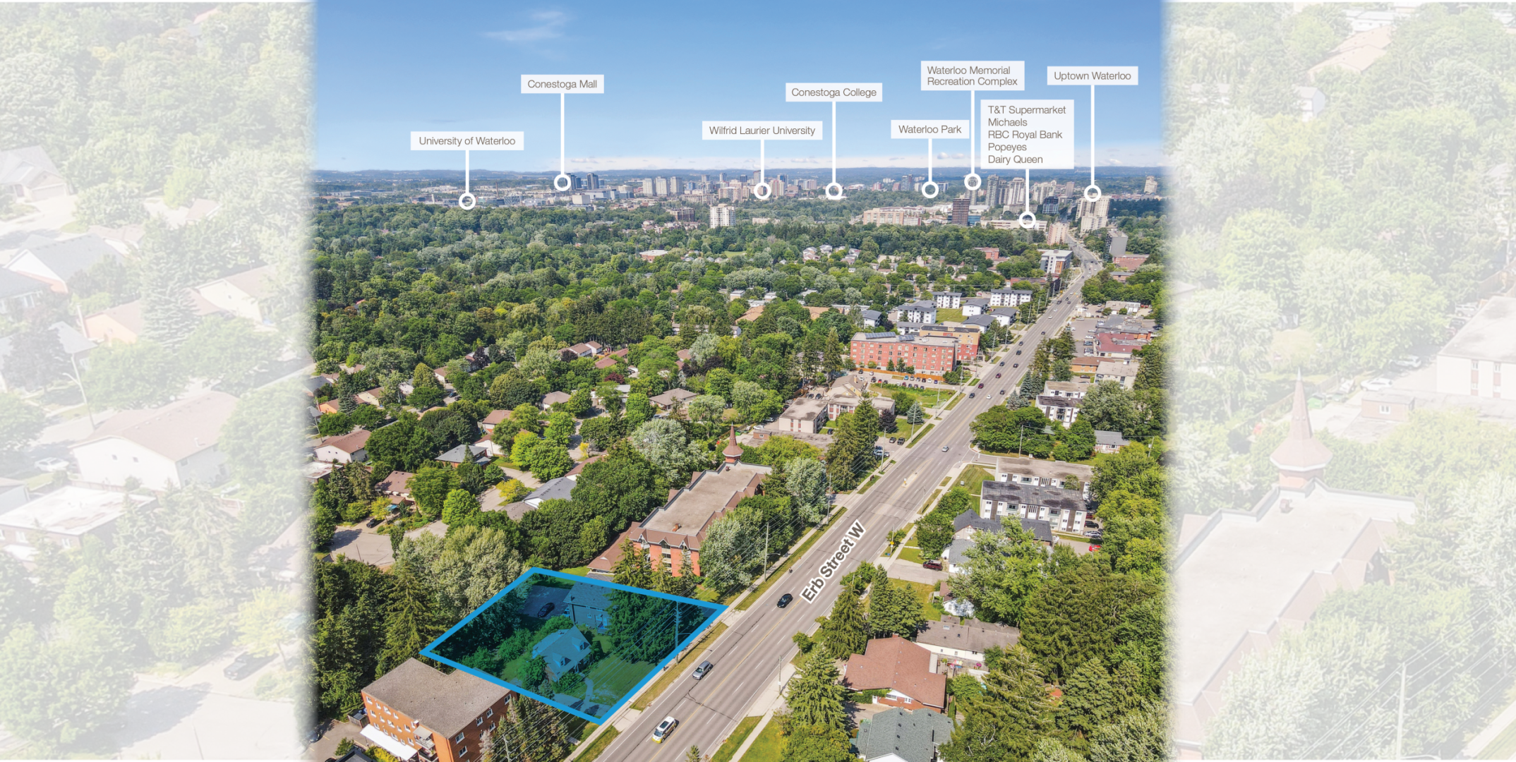 Aerial location of property and close by amenities