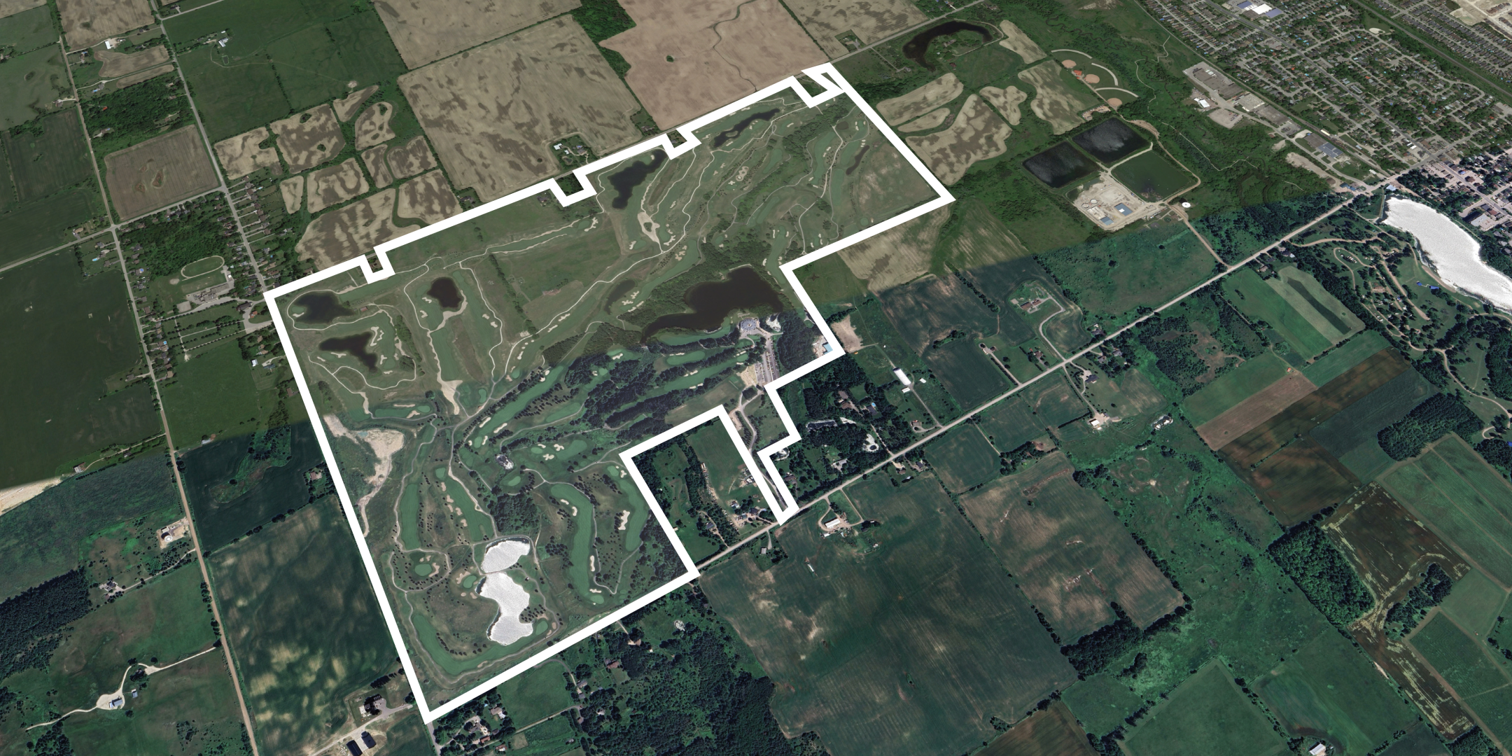 7110 4th Line Property Outline over Woodington Lake Golf Club