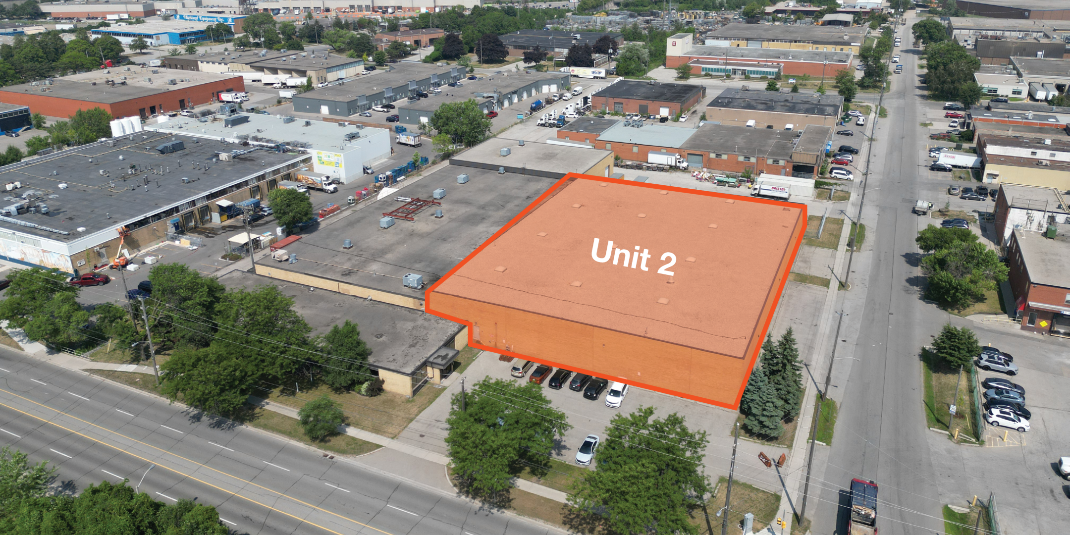 100 North Queen Street Industrial Building Unit 2 Outlined in Orange