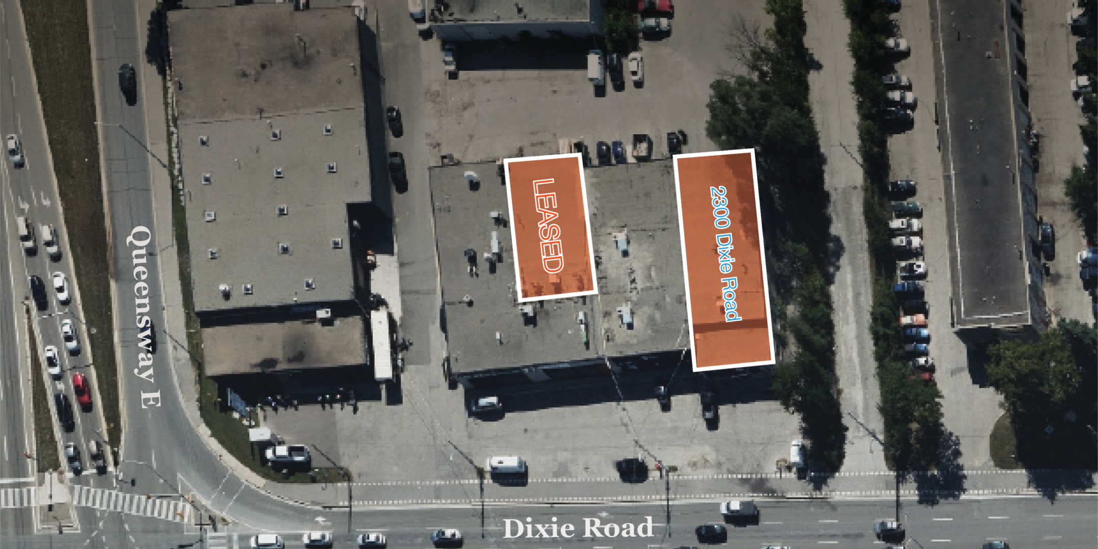 2300 Dixie Road Aerial View including the recently leased 2900B