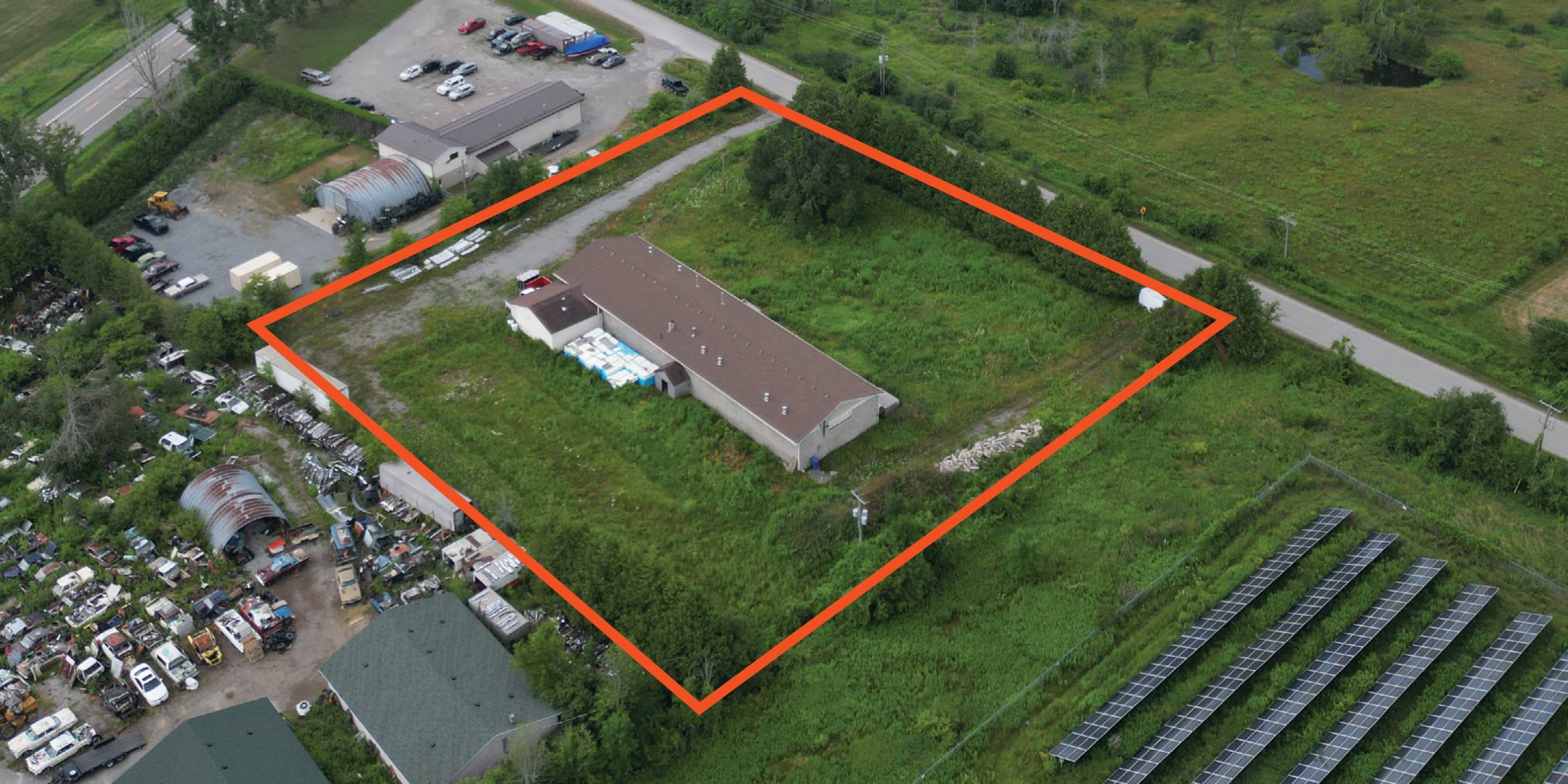 33815 Thorah Side Road Industrial Building on land with orange property outline