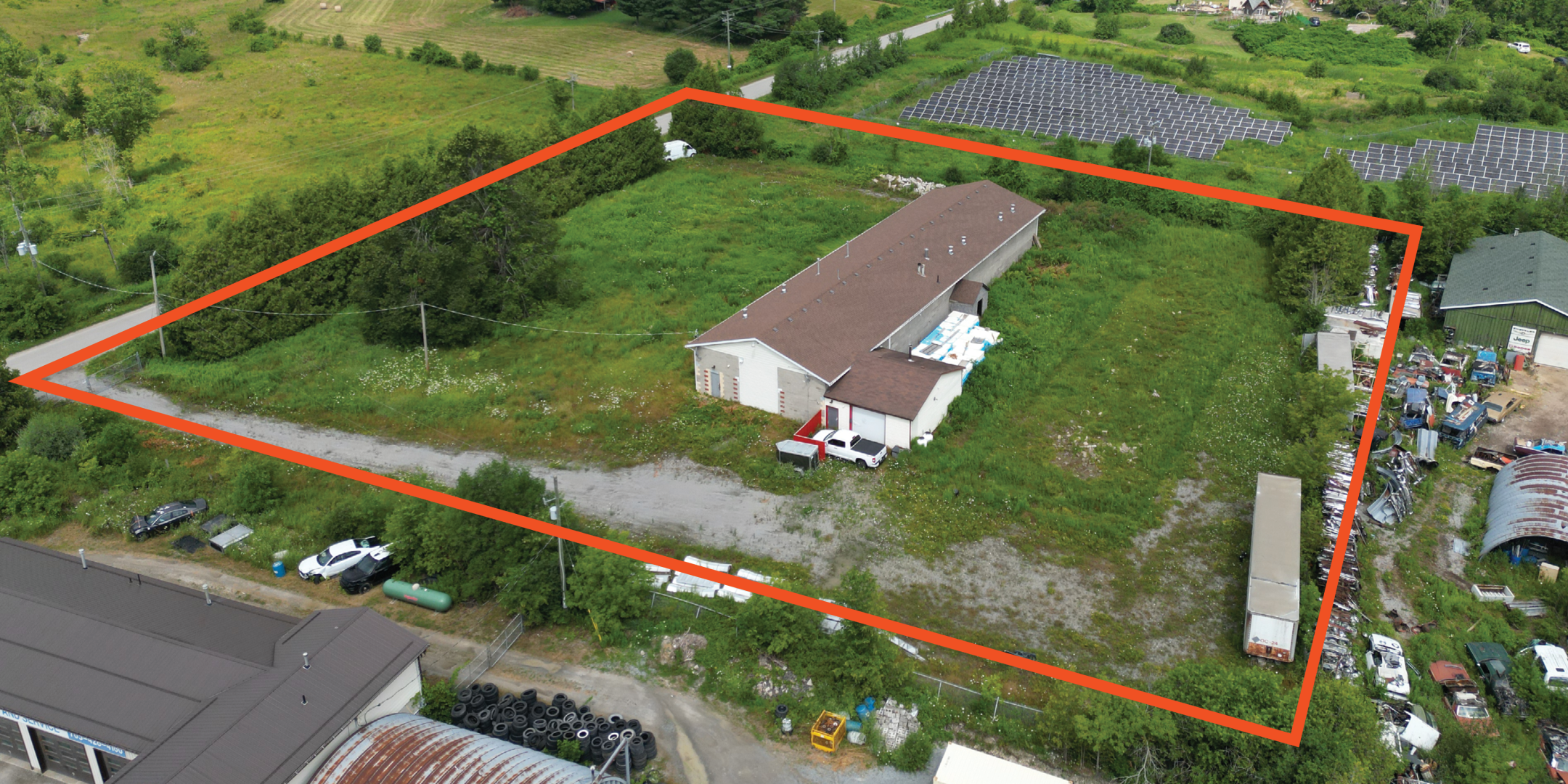 33815 Thorah Side Road Industrial Building on land with orange property outline