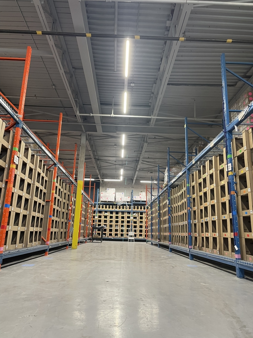 48-54 Carnforth Rd interior warehouse with concrete floors and storage shelving 