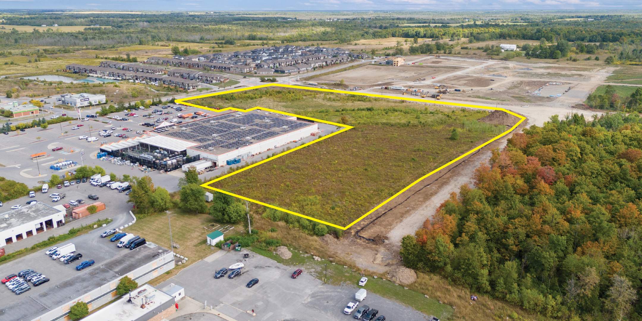 Aerial outline of lands available for sale on McNeely Road