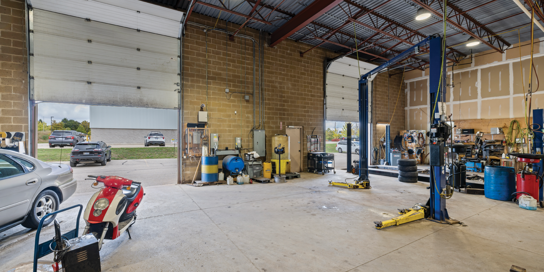 Warehouse with view of shipping doors Warehouse with view of shipping doors