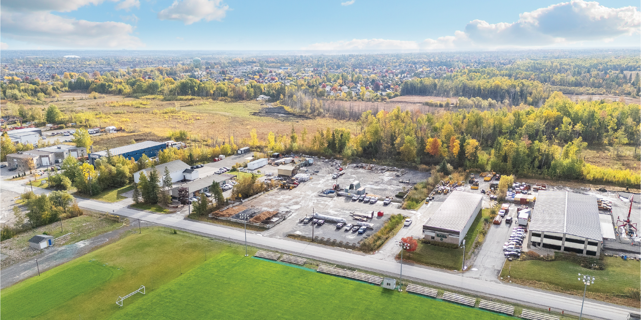 Aerial of 3 properties