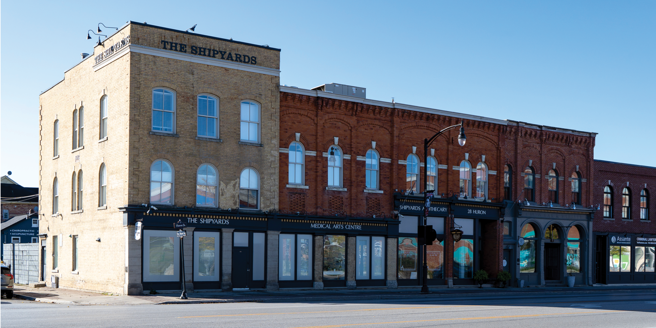 28 Huron street aerial shot showing the streets