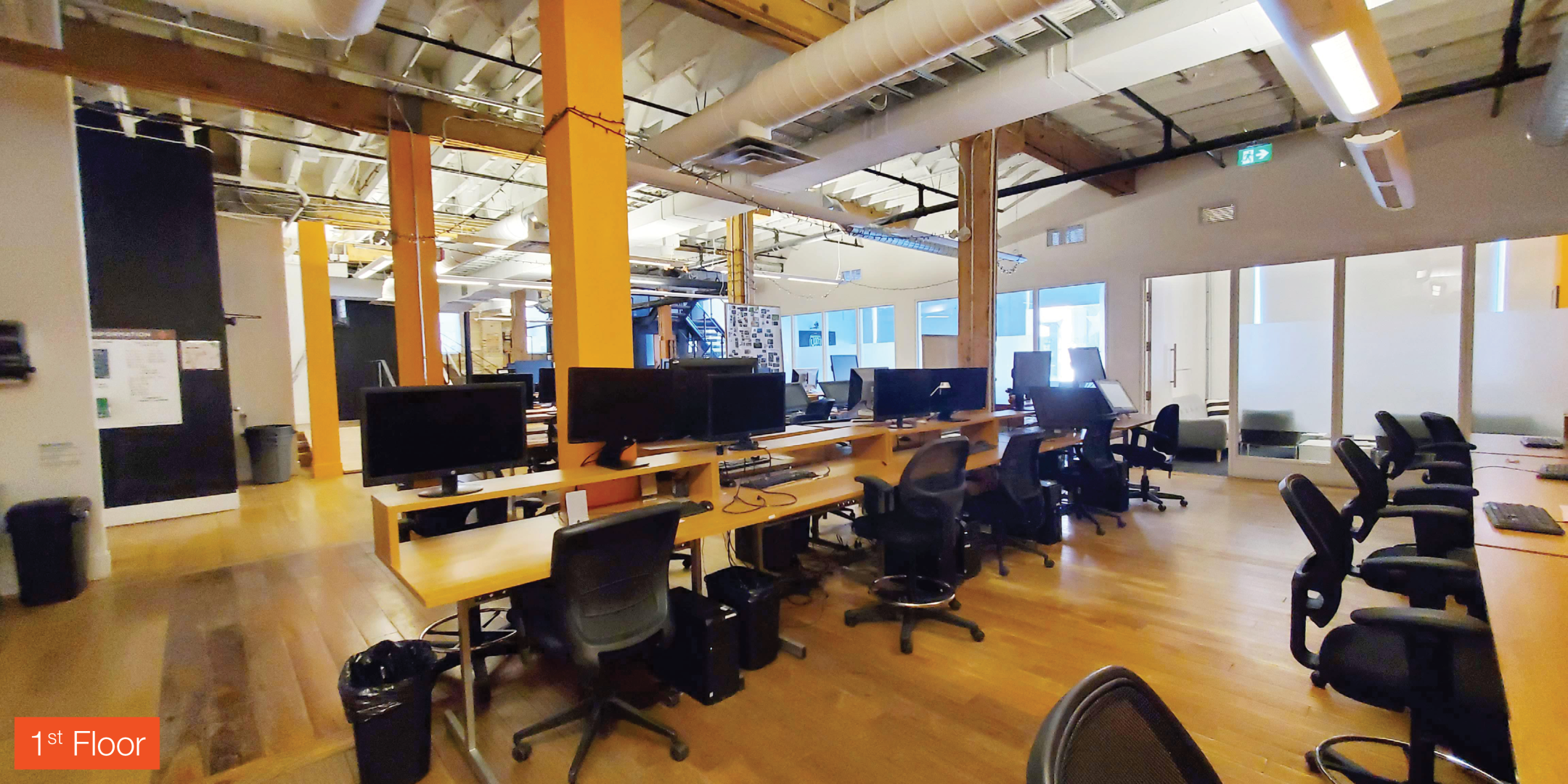 595 Adelaide Street E first floor showing desks 