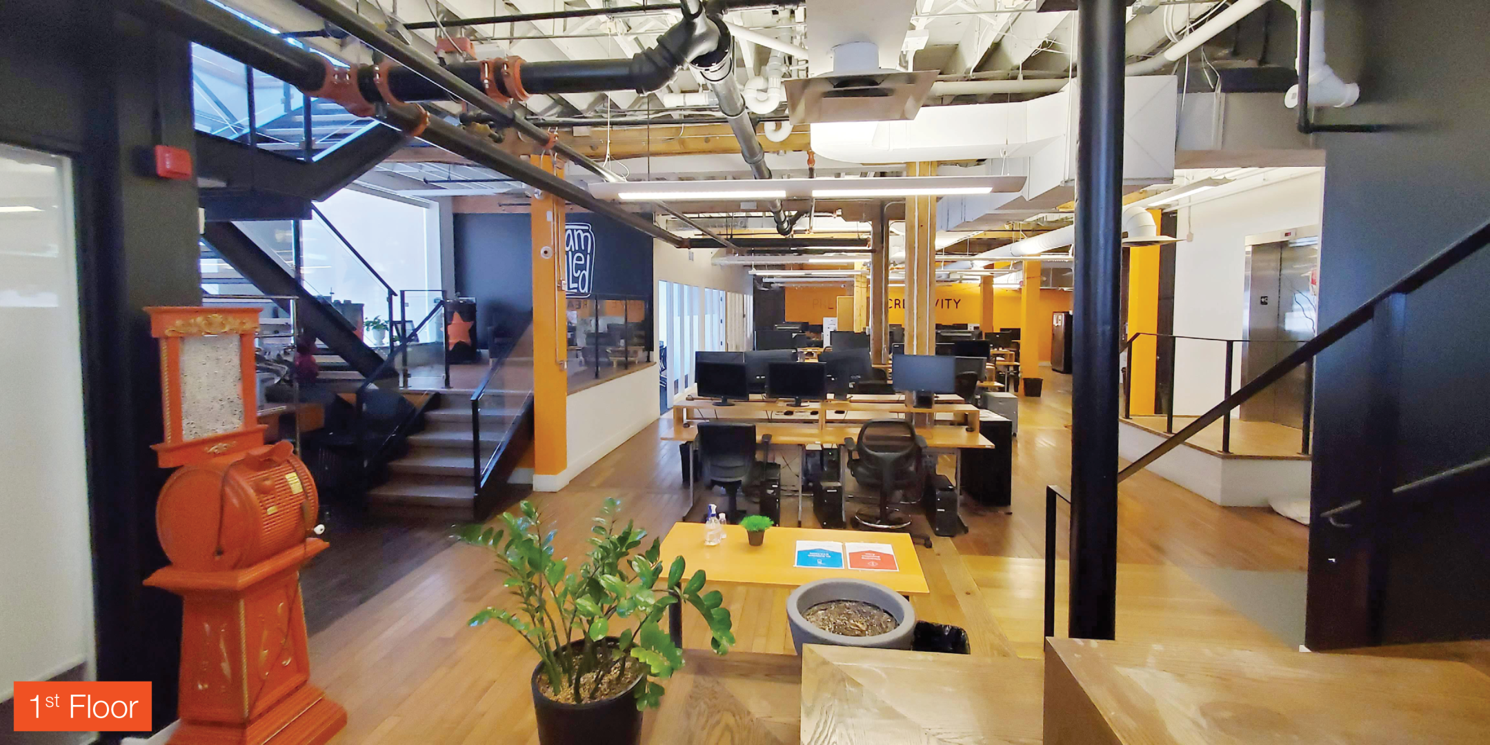 595 Adelaide Street E first floor showing desks 