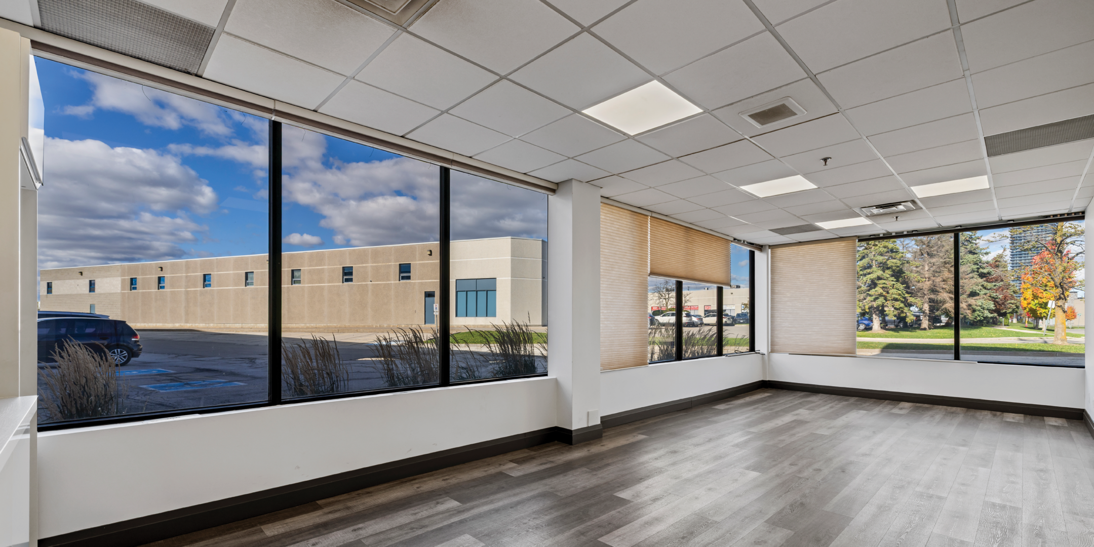 8 Abacus Road Office Area with Large windows and hardwood flooring