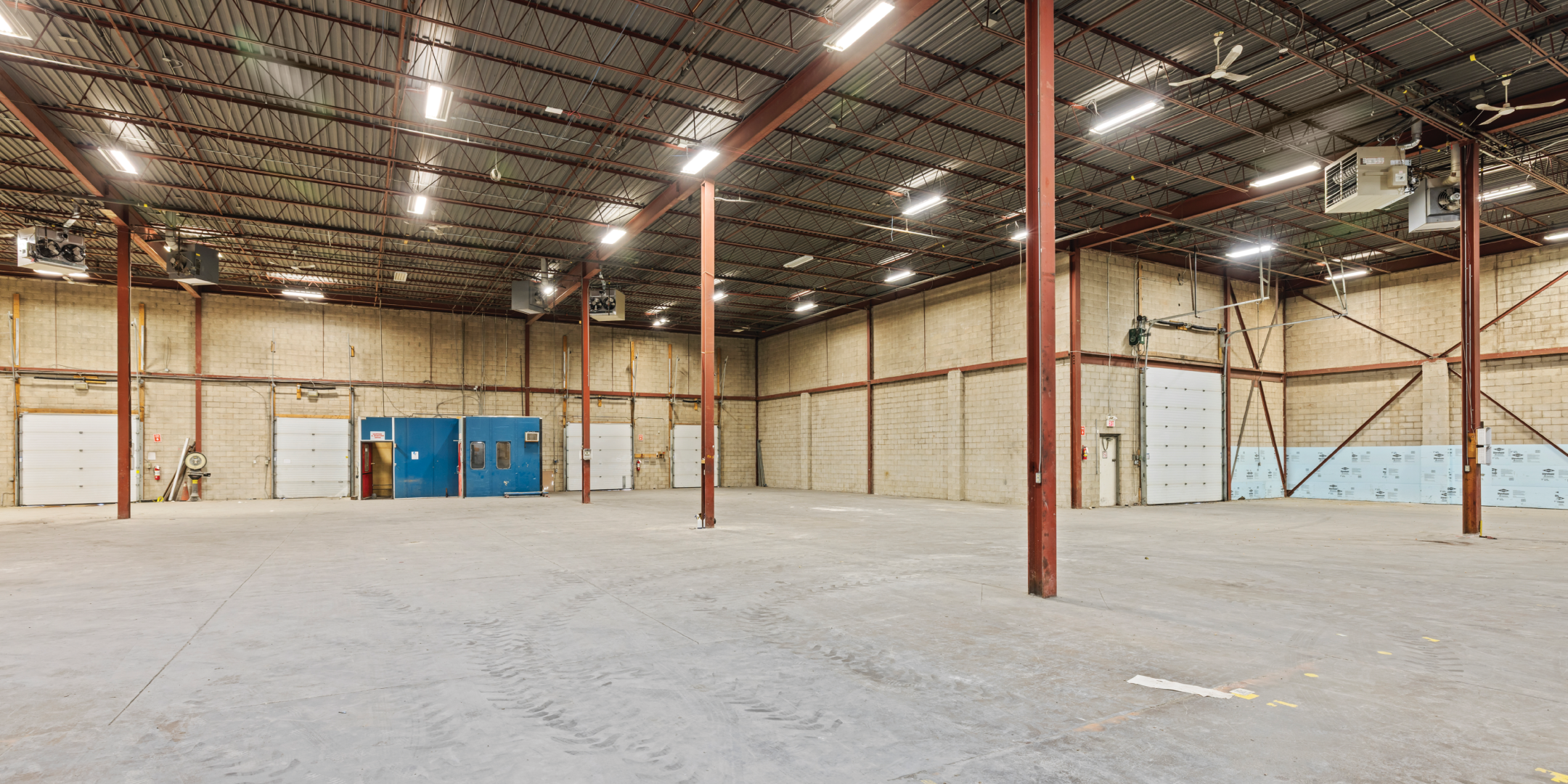 8 Abacus Road Industrial Warehouse Area with Poles and bright lights