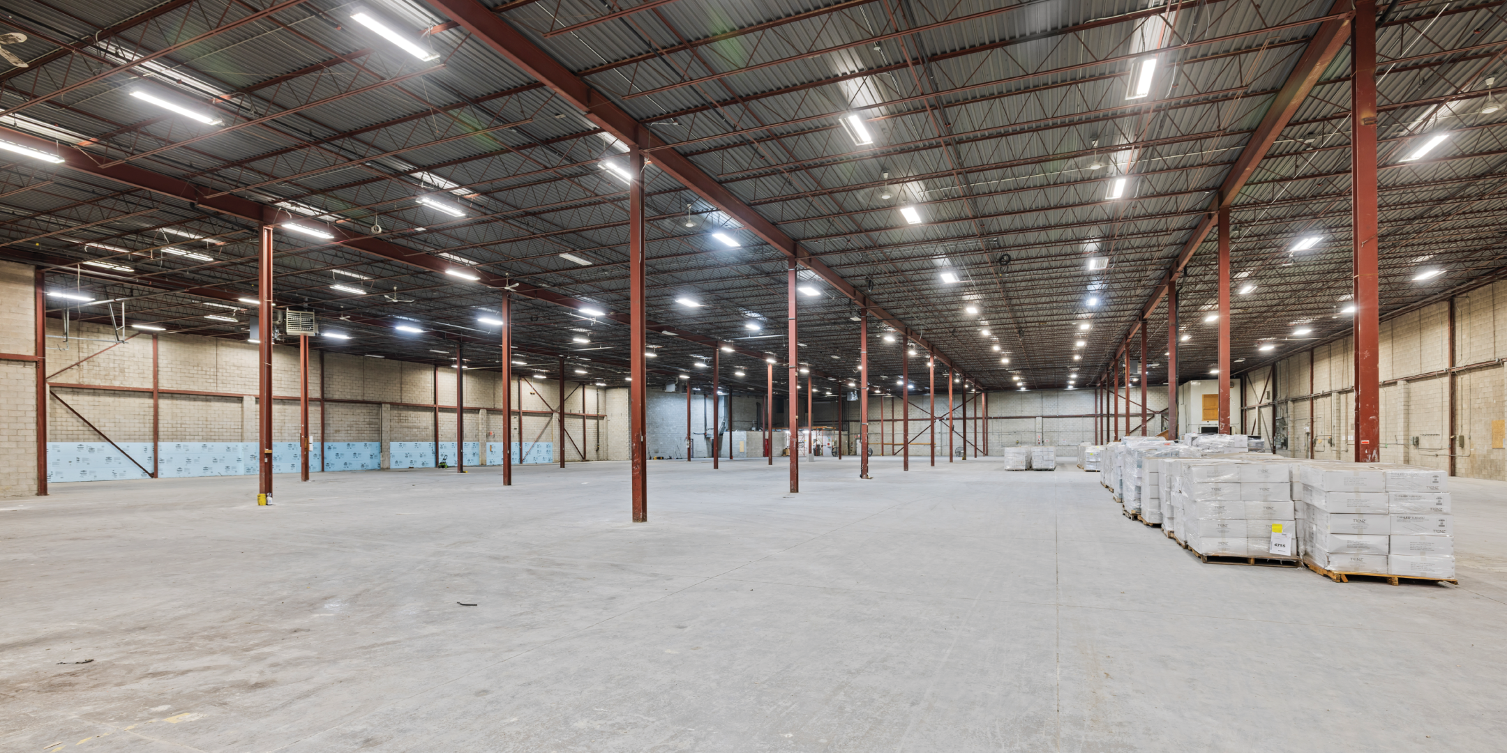8 Abacus Road Industrial Warehouse Area with Poles and bright lights