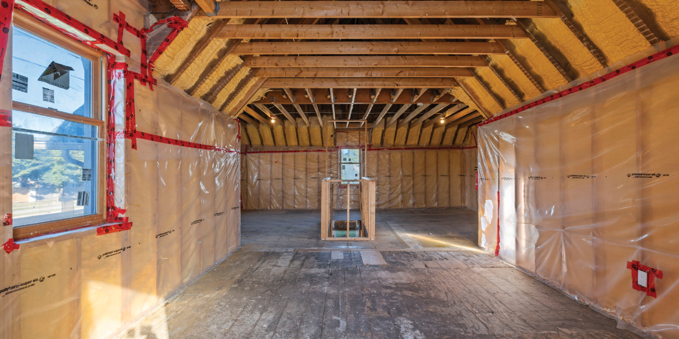 9835 Leslie Street Interior Unfinished Garage Area with two windows