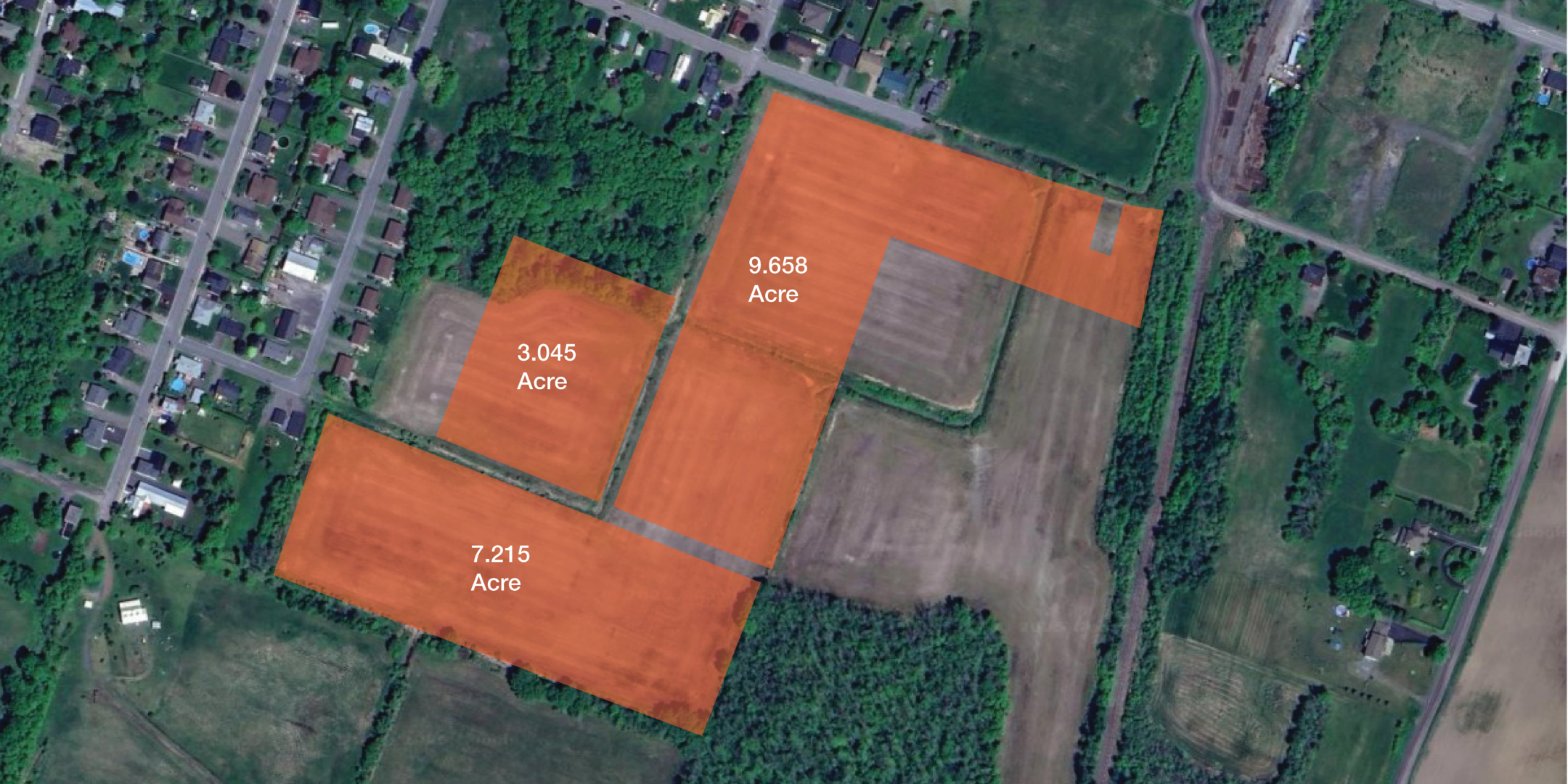 Aerial outline of land available for sale on Caroline Street