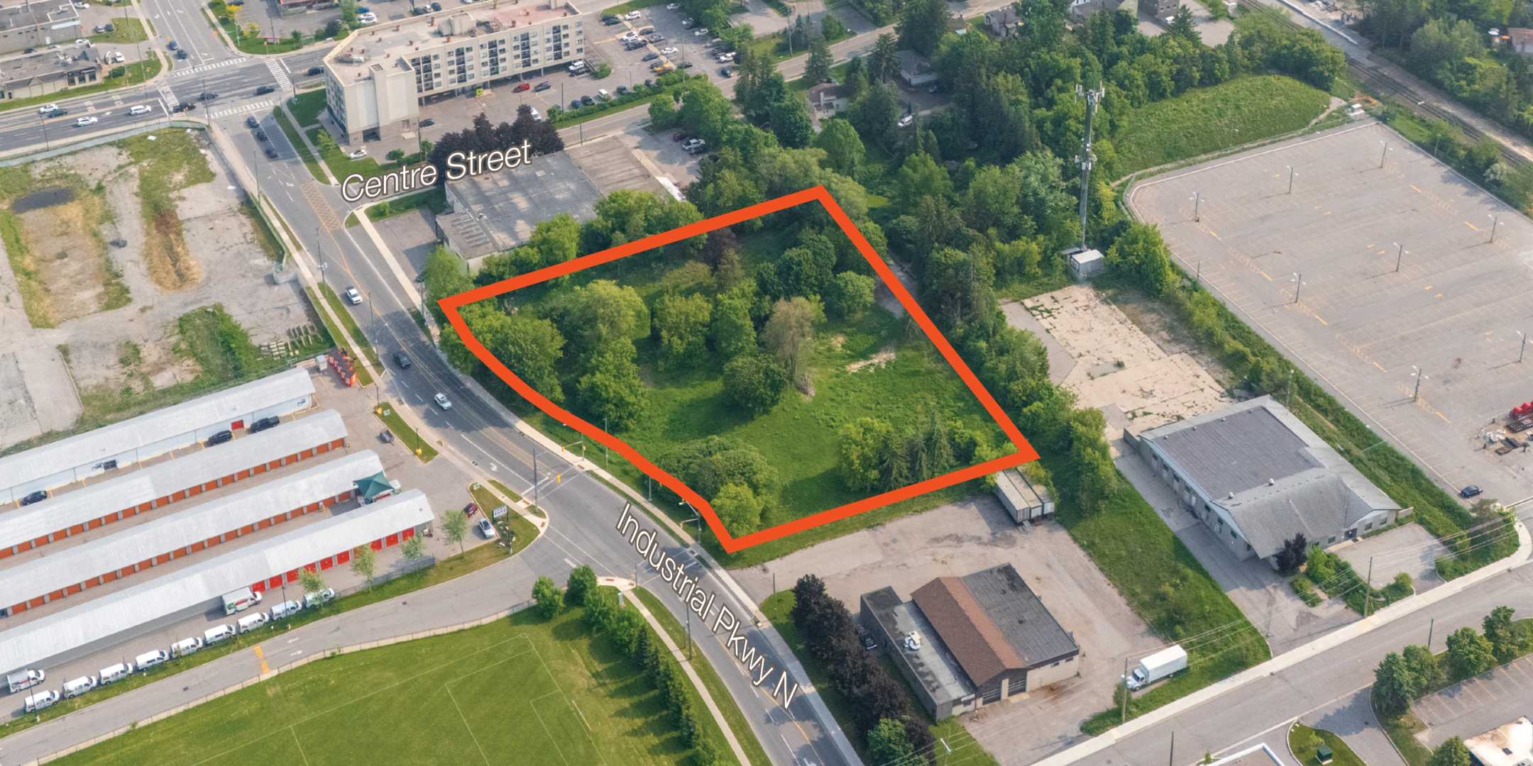 180 & 182 Centre Crescent Land with Orange Property Outline