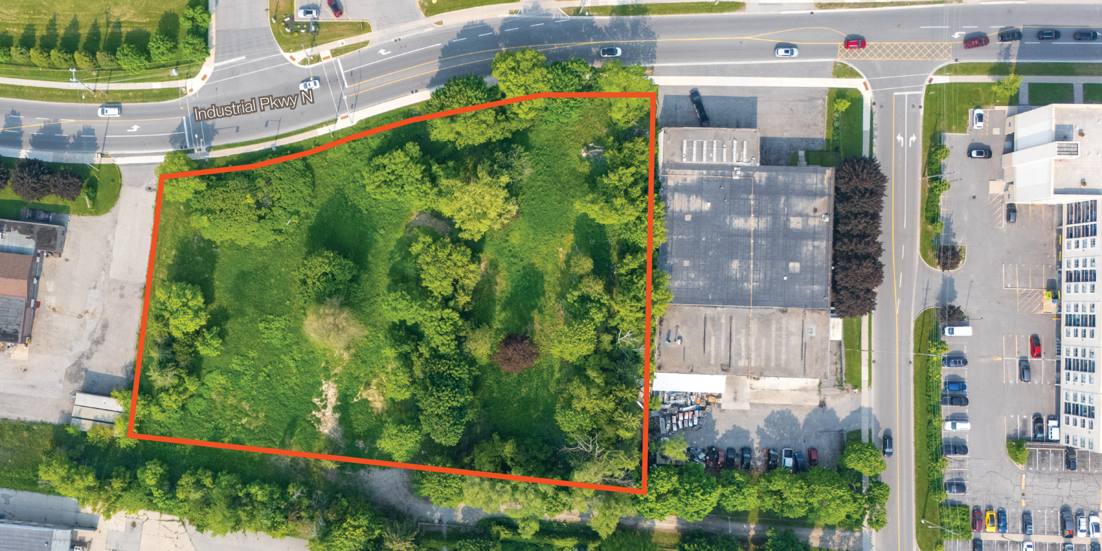 180 & 182 Centre Crescent Land with Orange Property Outline
