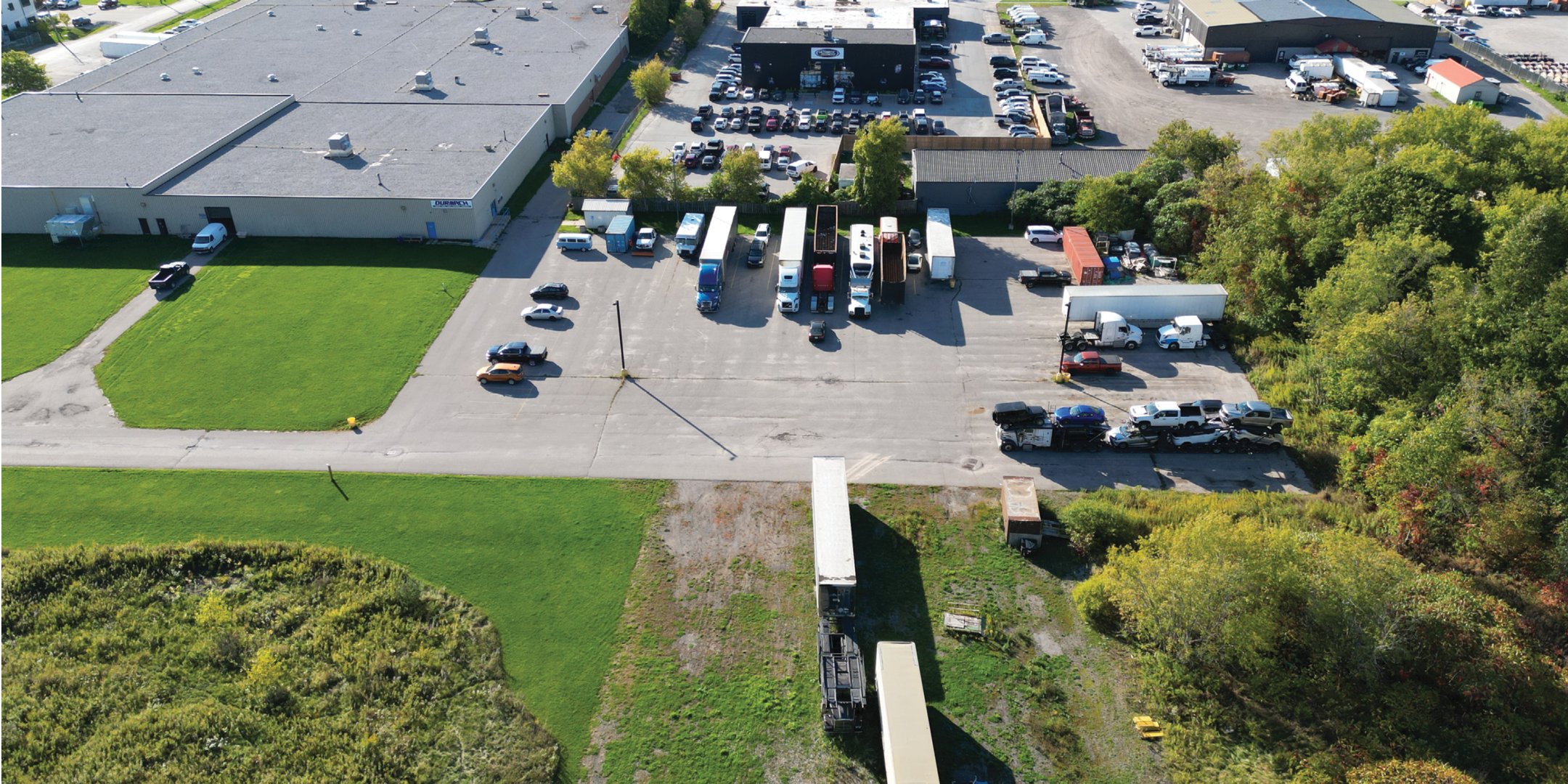 Back view of outside storage and parking