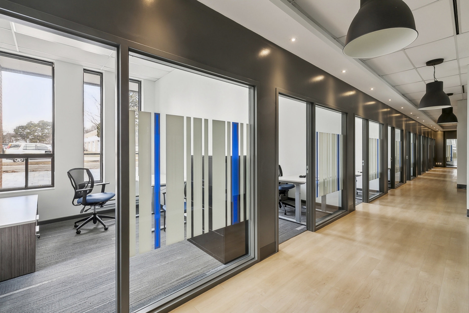 2488 Dunwin Drive offices with big windows 