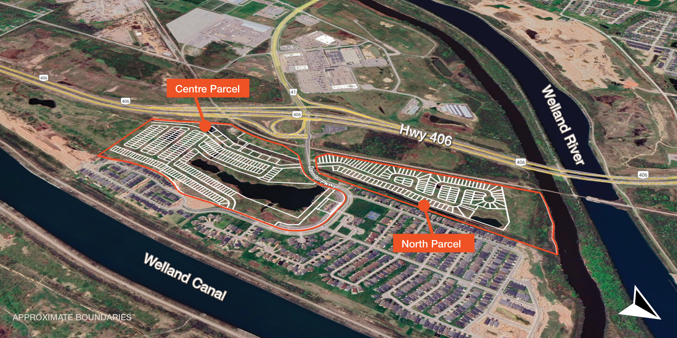 Aerial of Development Site with lots outlined