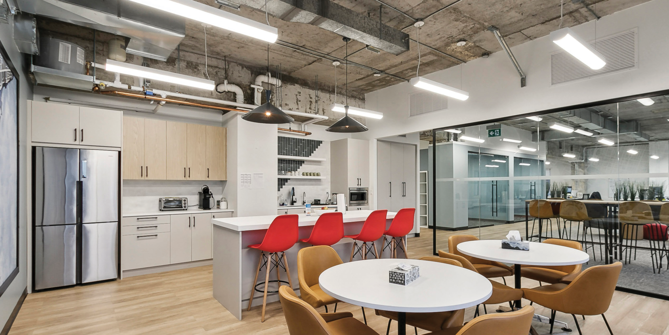 365 Bloor Street E interior view of the kitchen area with fridge