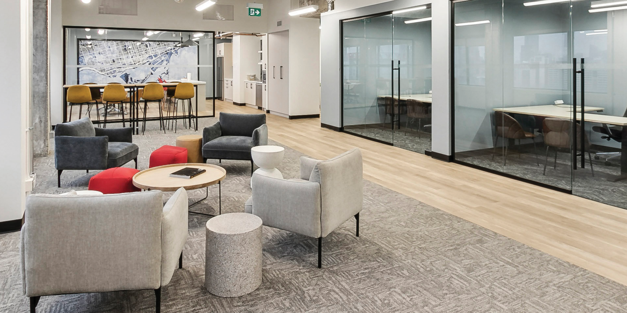 365 Bloor Street E interior view of the office with open area and private office rooms