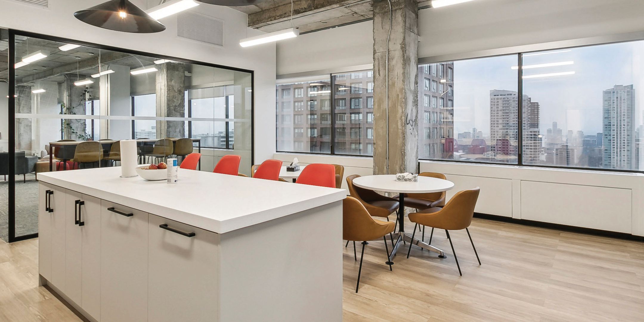 365 Bloor Street E interior view of the office with open area and big windows