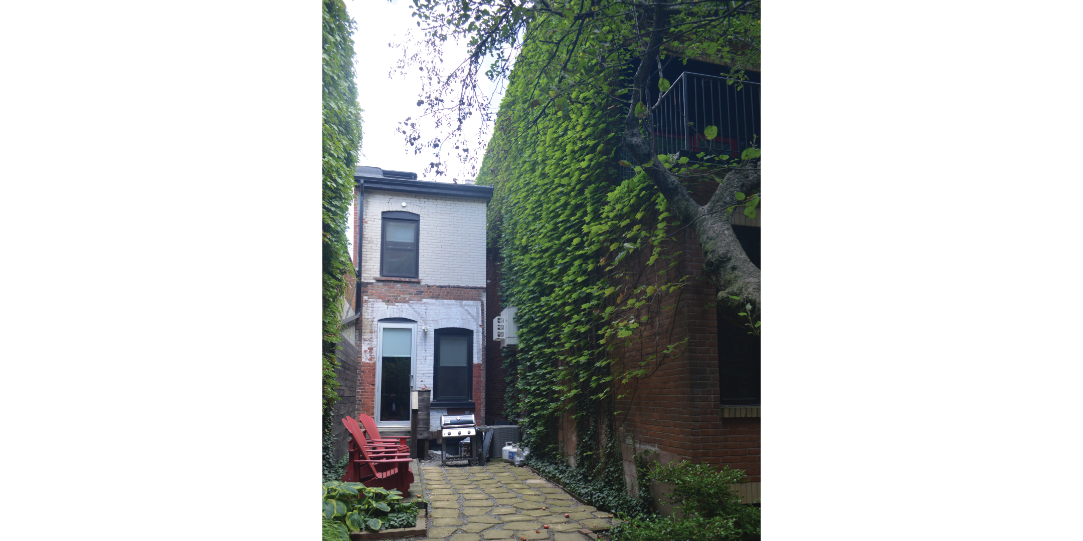 back garden with patio area