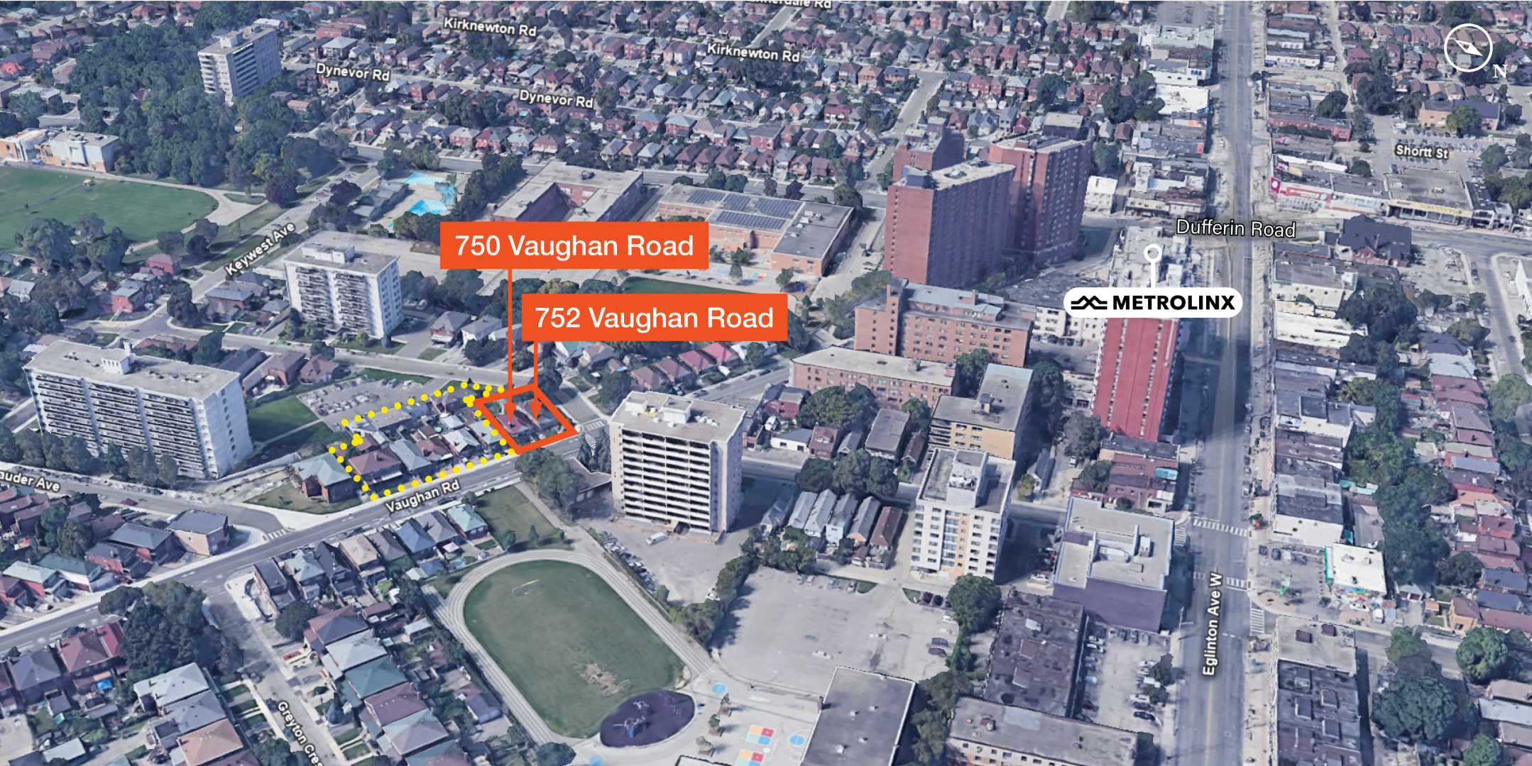 750-752 Vaughan Road aerial shot