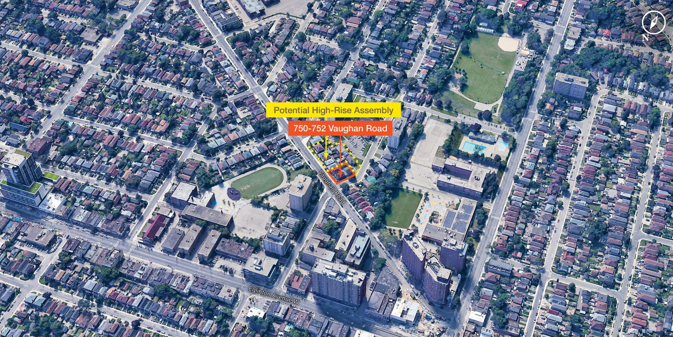 750-752 Vaughan Road aerial shot