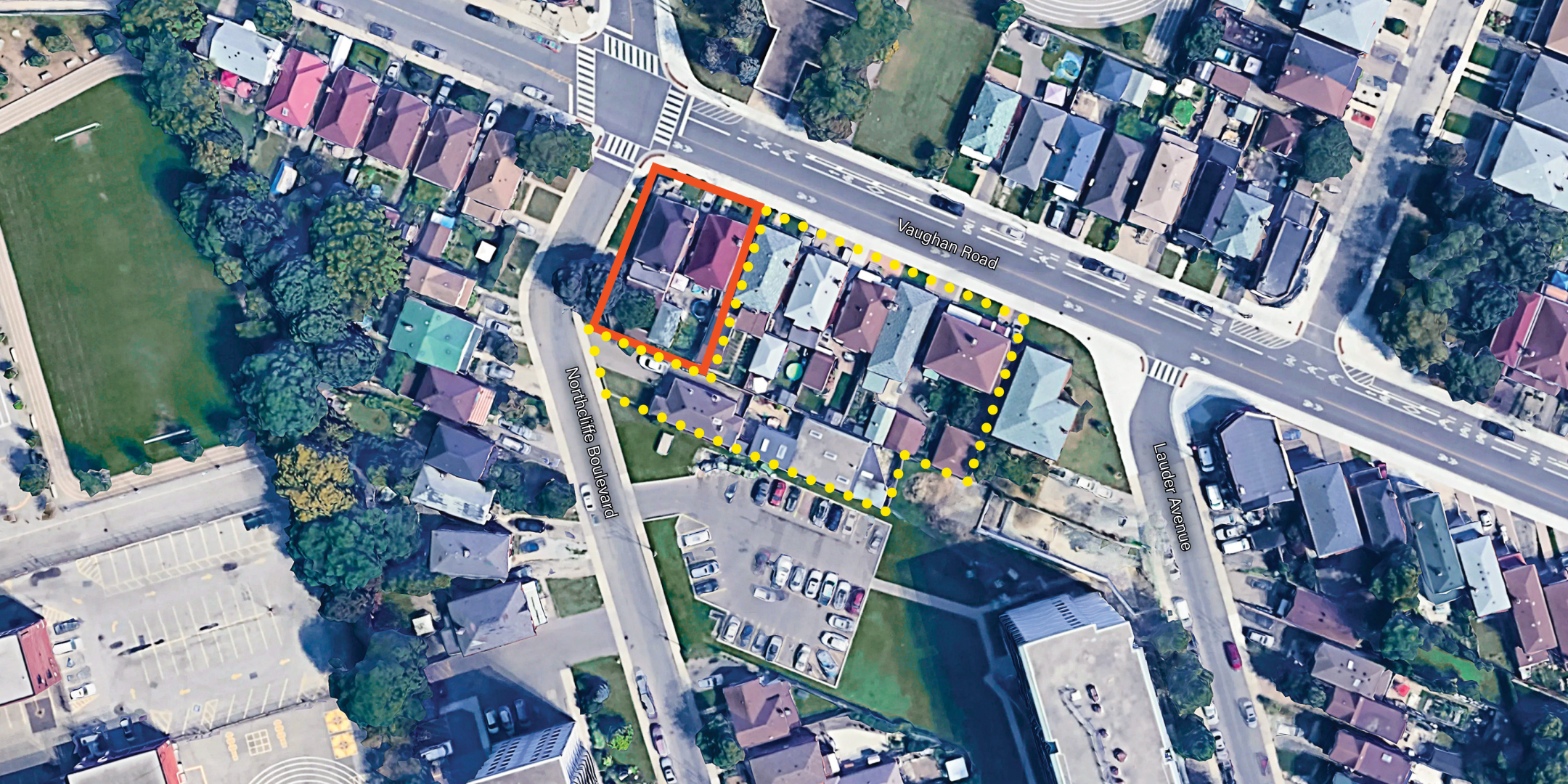 750-752 Vaughan Road aerial shot