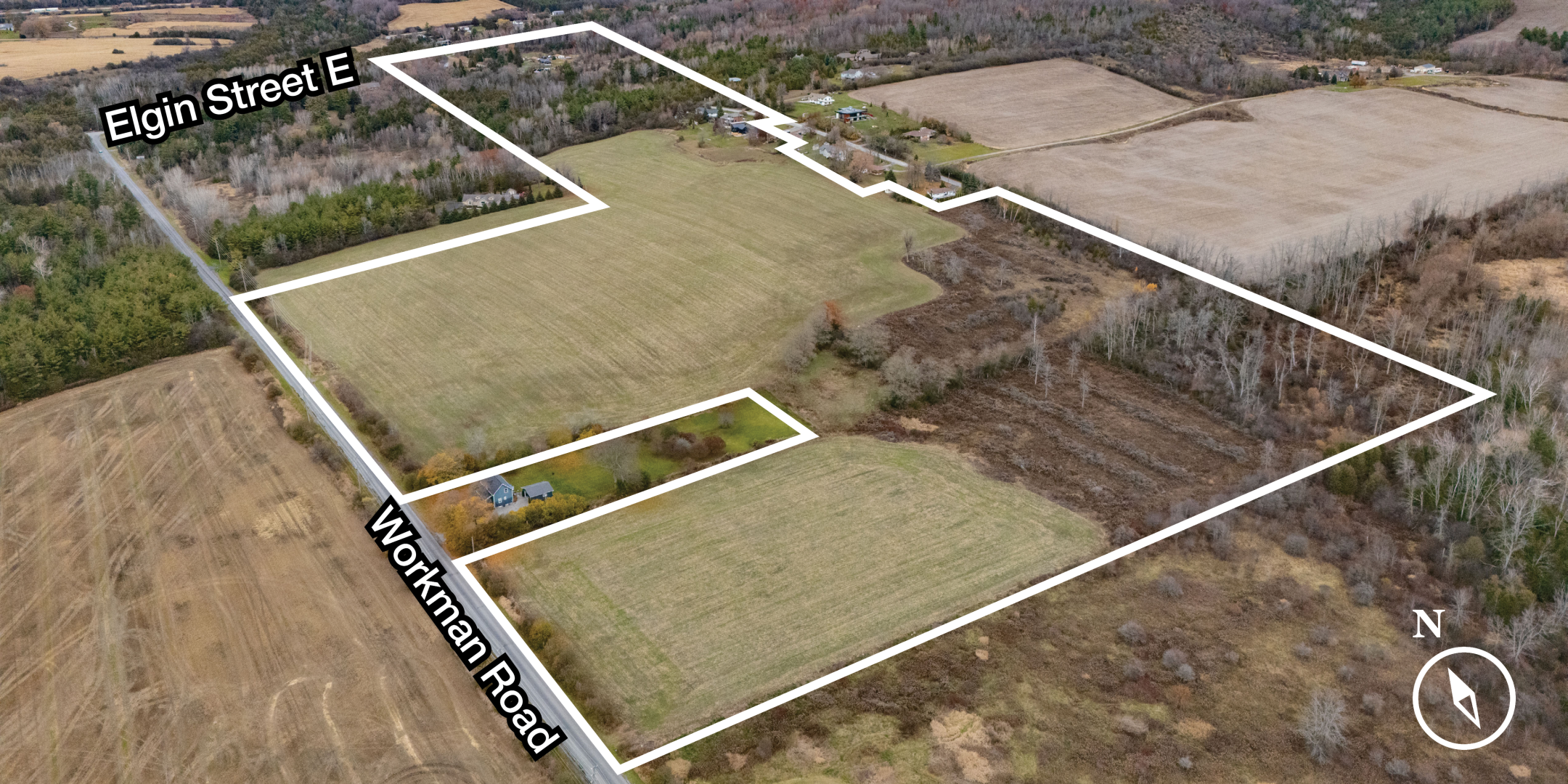 Workman Road & Elgin Street E Land for Sale - Outlined in White