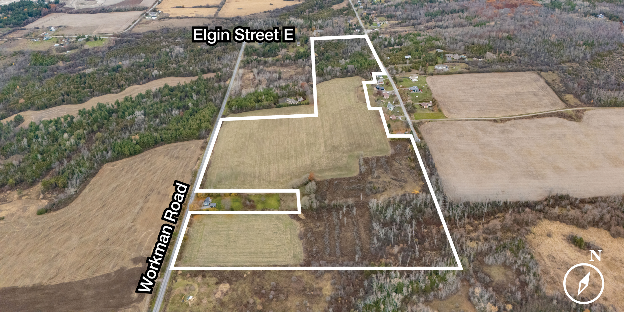 Workman Road & Elgin Street E Land for Sale - Outlined in White