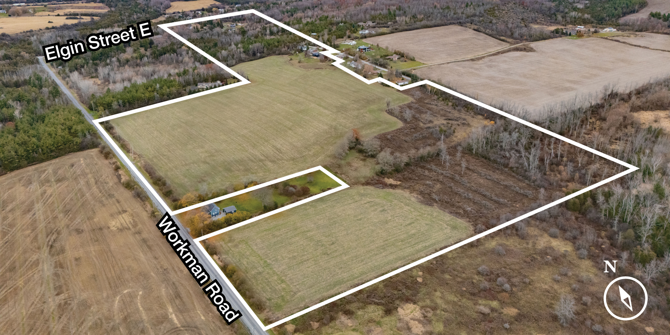 Workman Road & Elgin Street E Land for Sale - Outlined in White