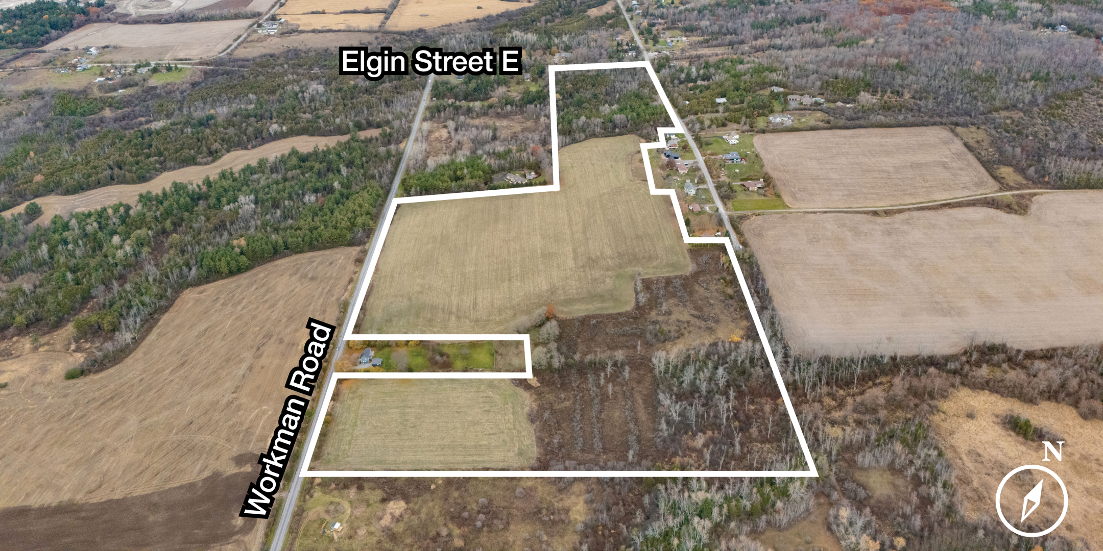 Workman Road & Elgin Street E Land for Sale - Outlined in White
