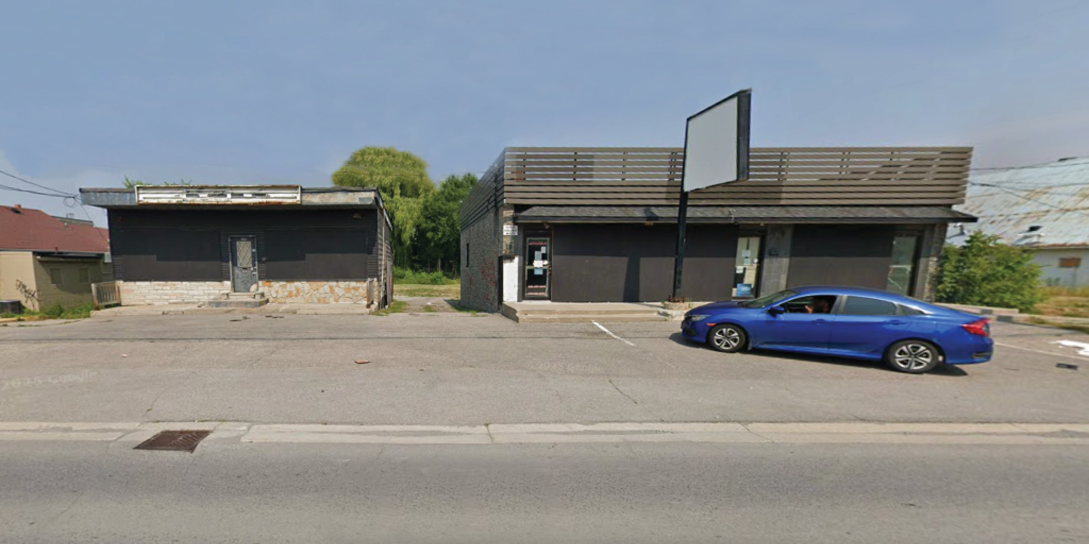 Streetview of existing retail buildings on site