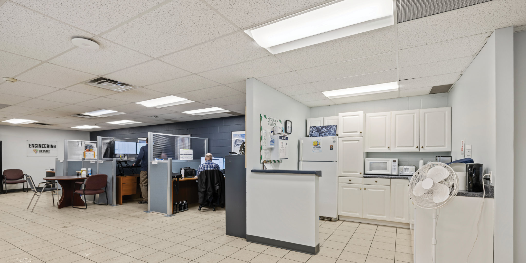 Office and kitchen area