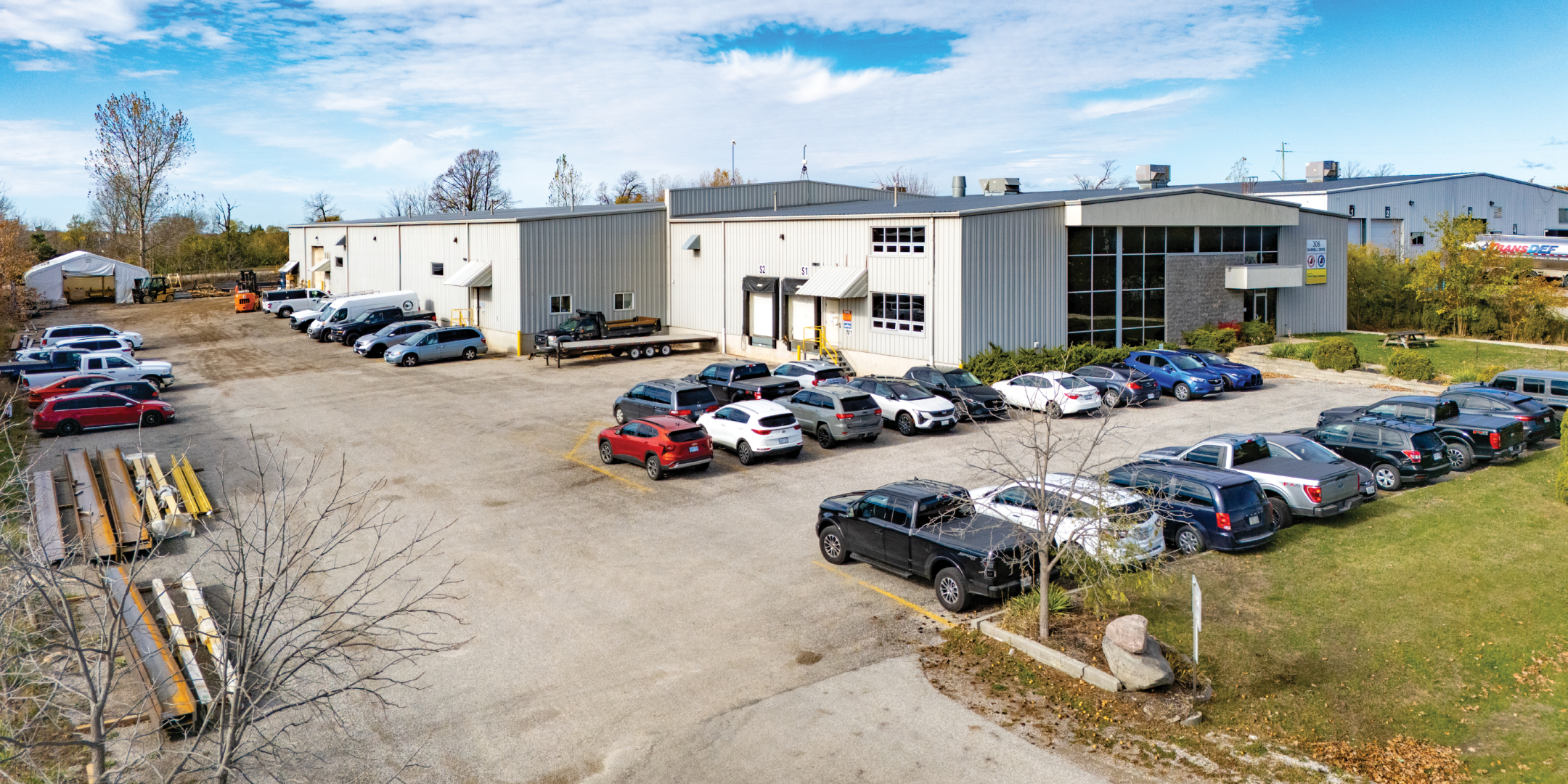 Exterior view of building and parking lot