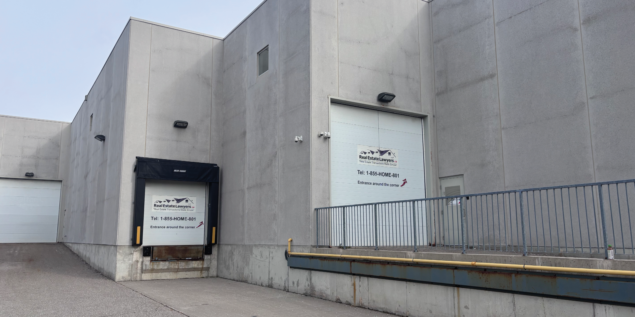 outside warehouse view of shipping door