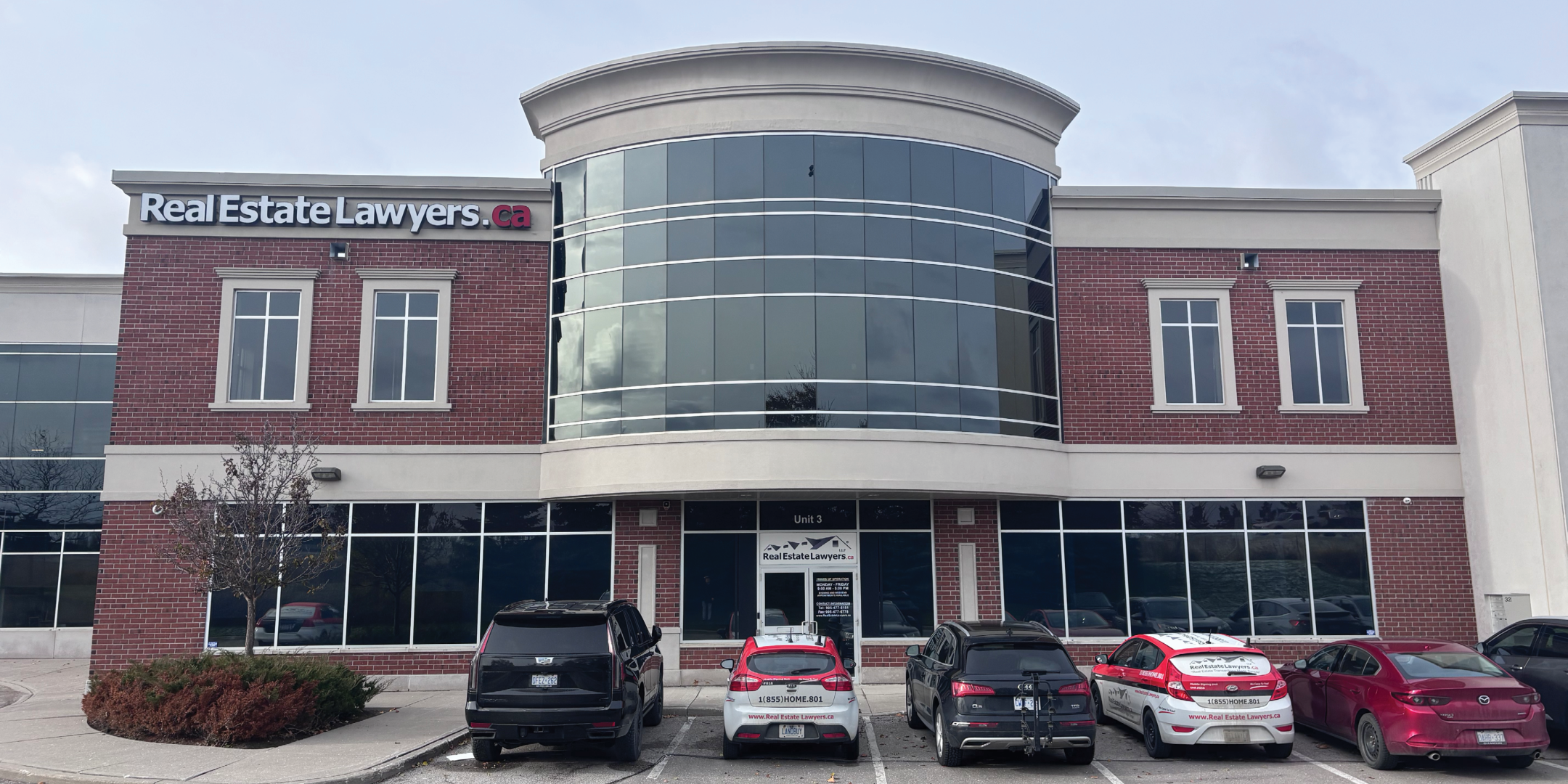 Front entrance of red brick industrial building