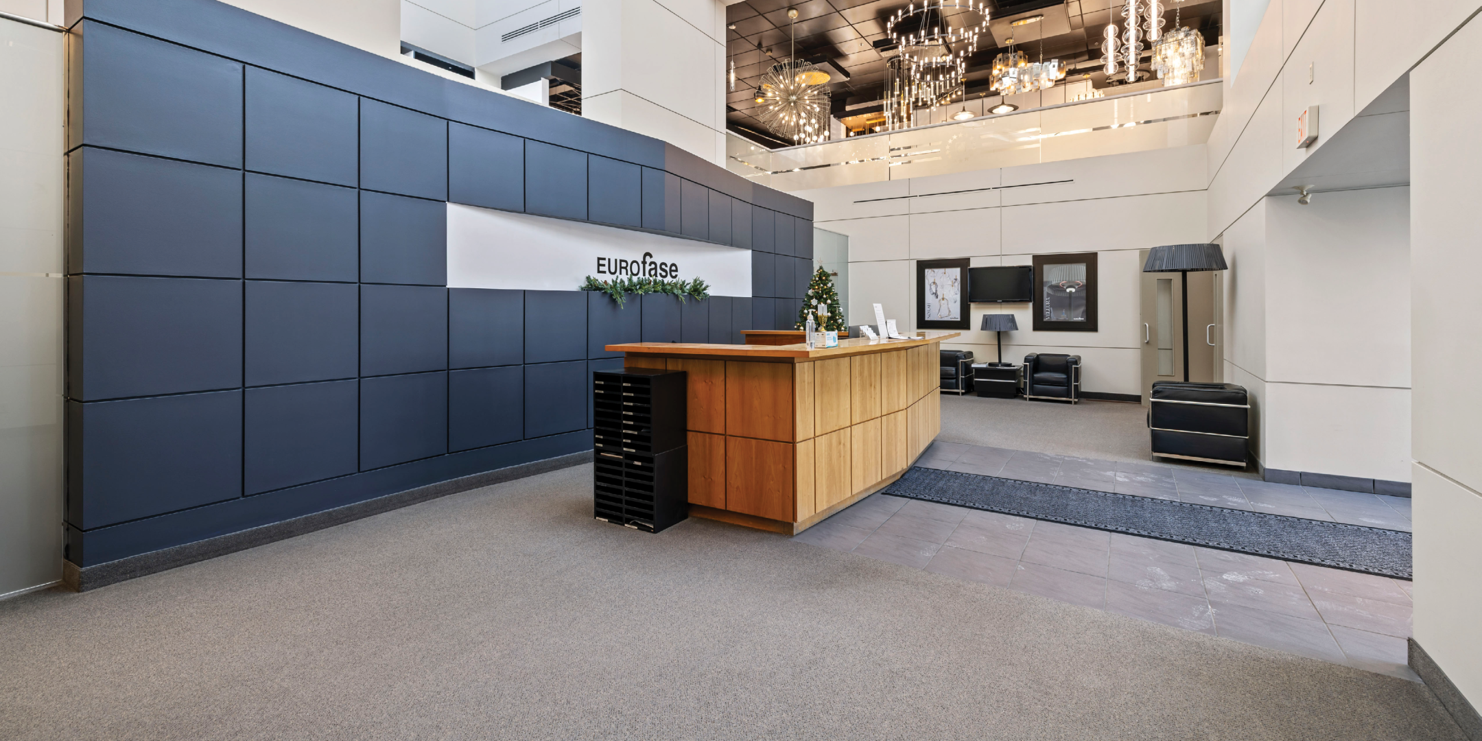 reception area at entrance of the building