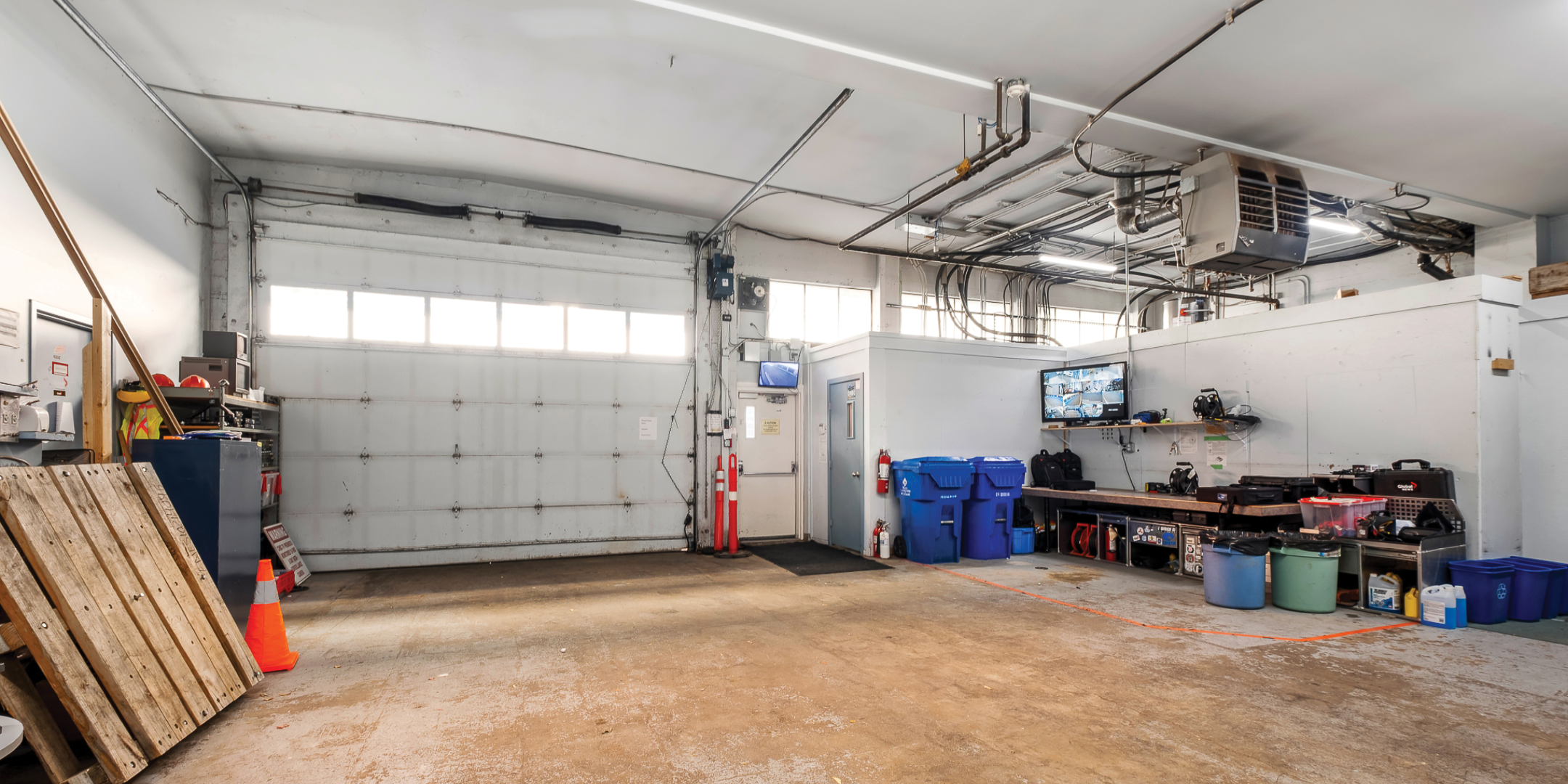 Warehouse area with shipping door