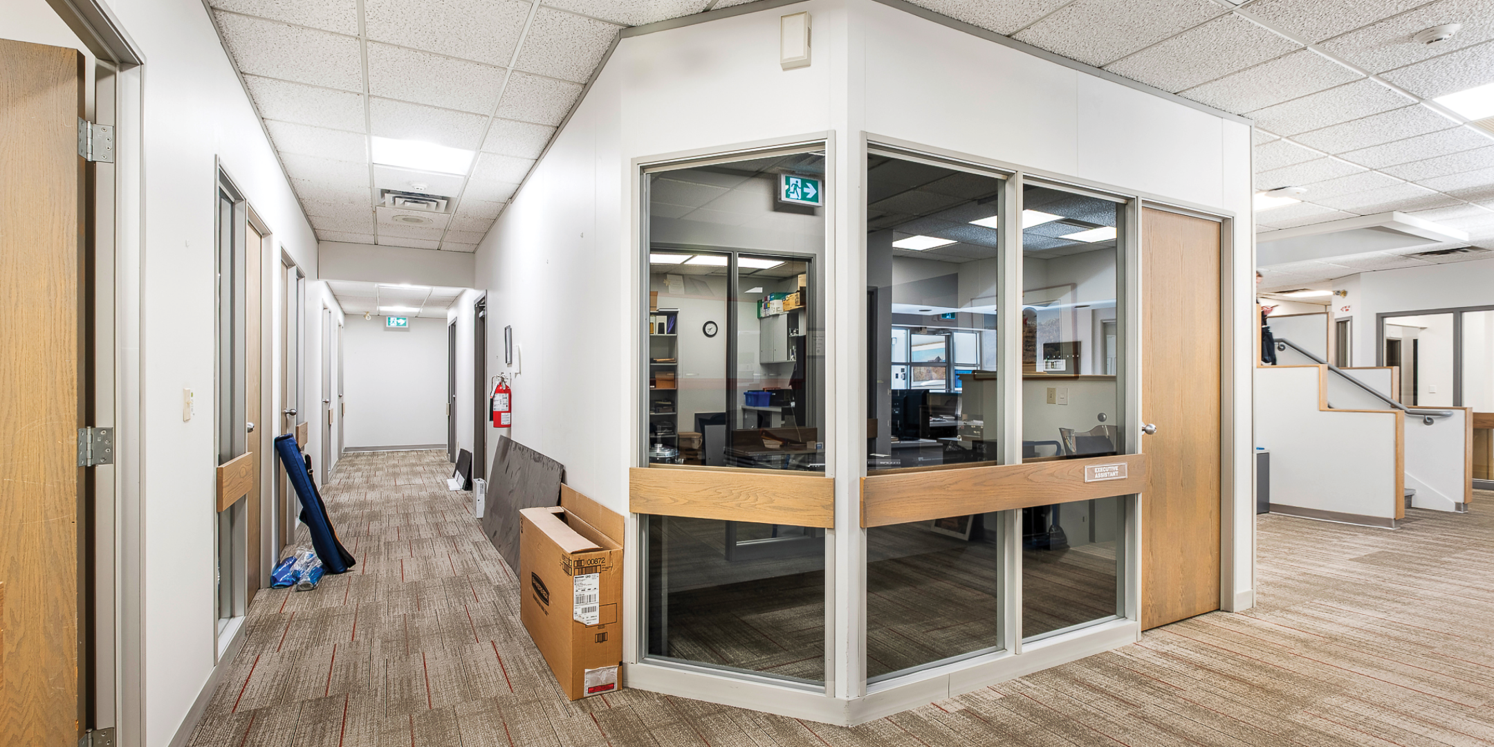 interior office area with enclosed office