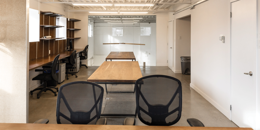 Open area with desks